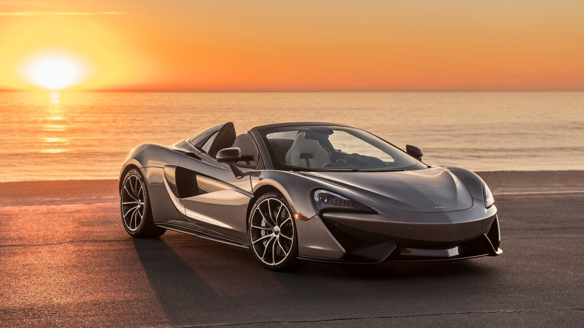 McLaren Spider convertible car at sunset HD Wallpaper