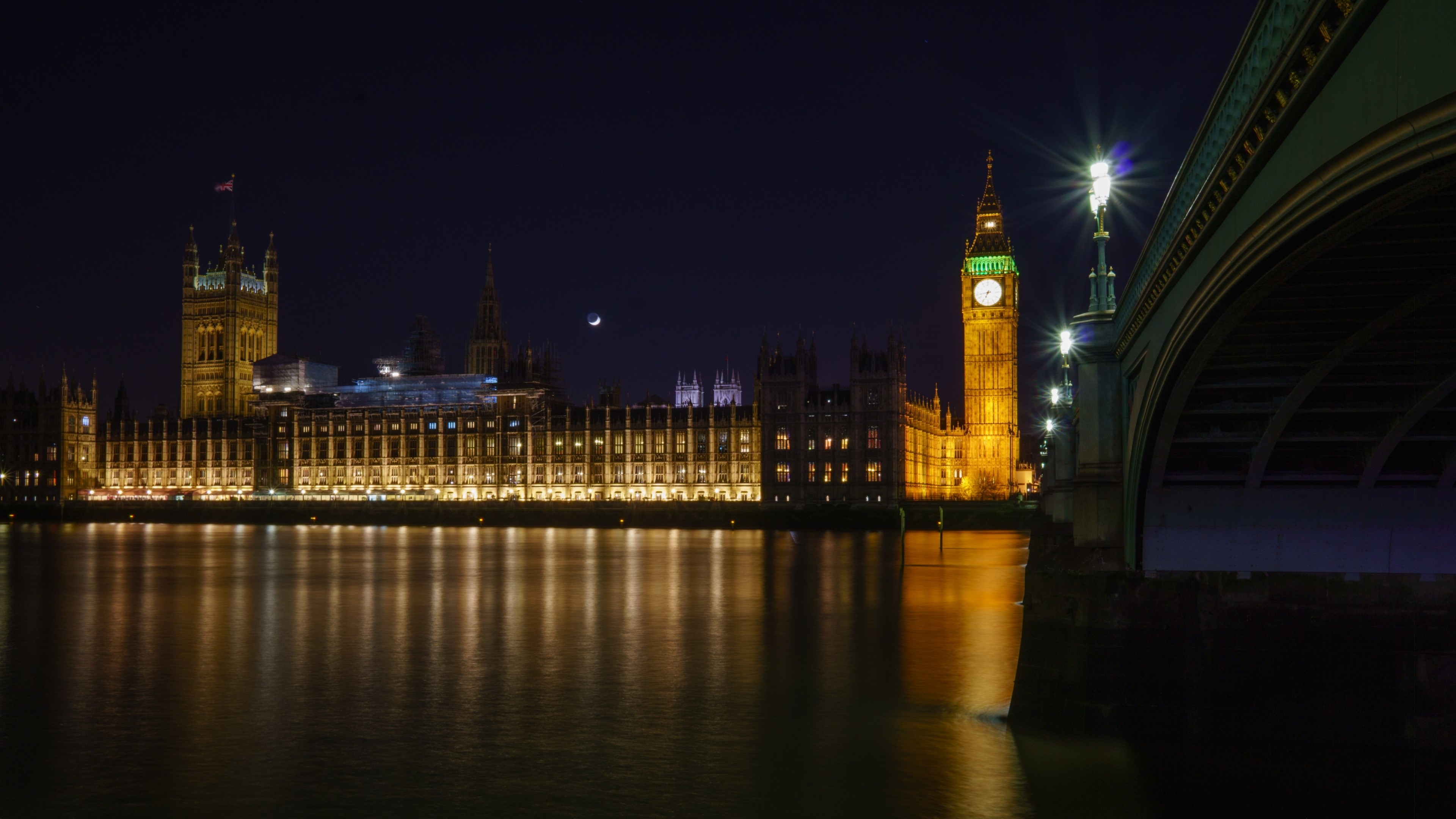 Big Ben and Houses of Parliament at Night HD Wallpaper
