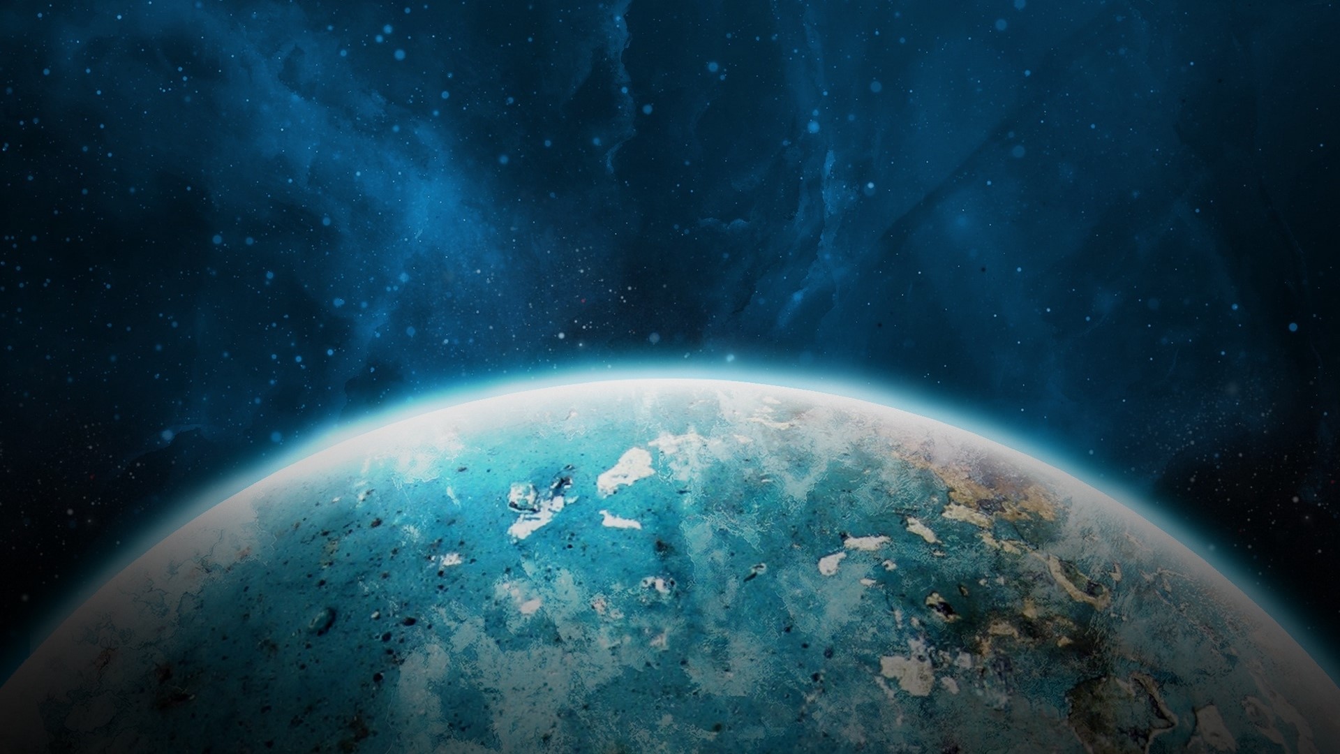 Planet in deep space with nebula HD Wallpaper