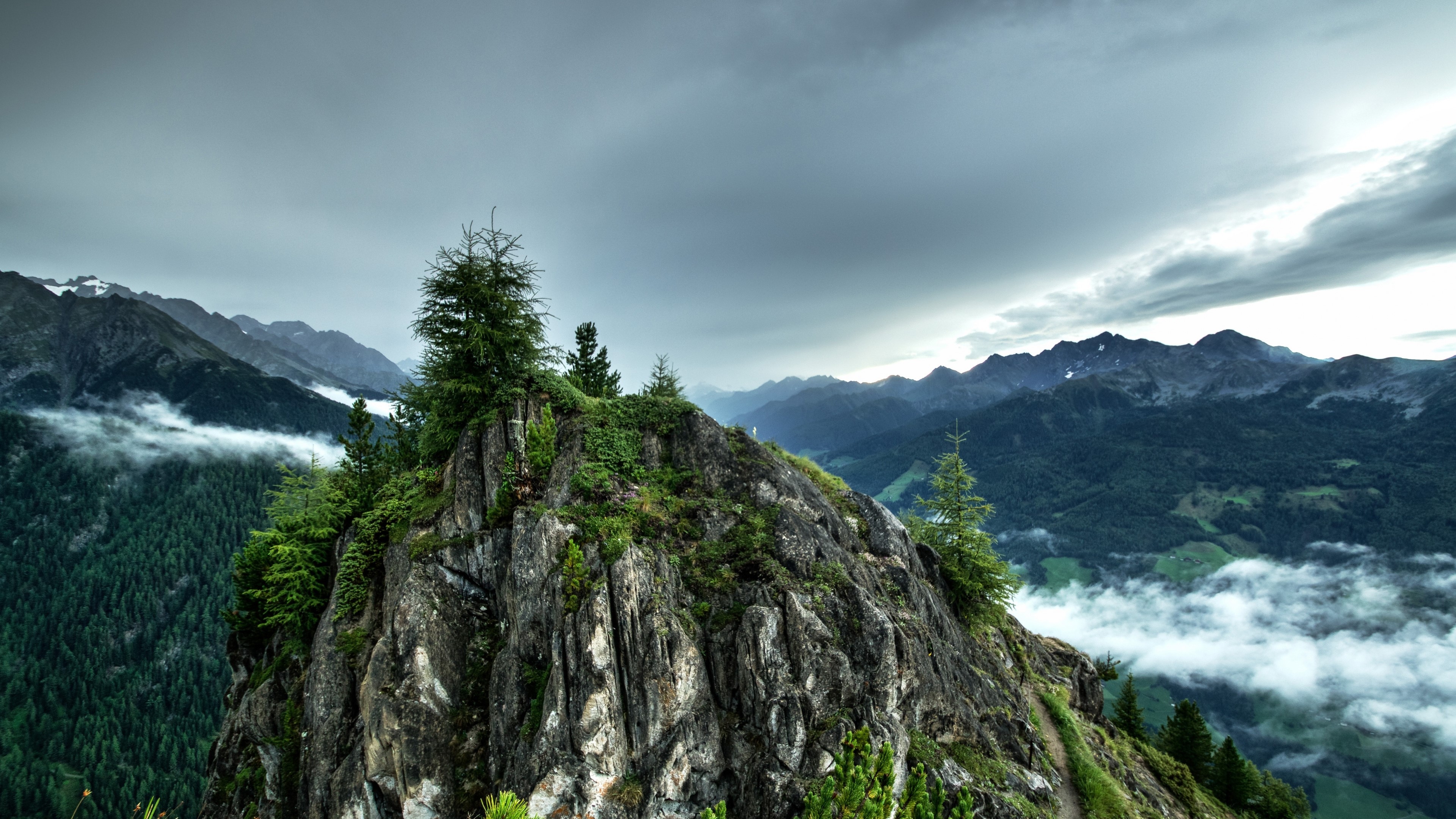 Mountains Above Clouds HD Wallpaper