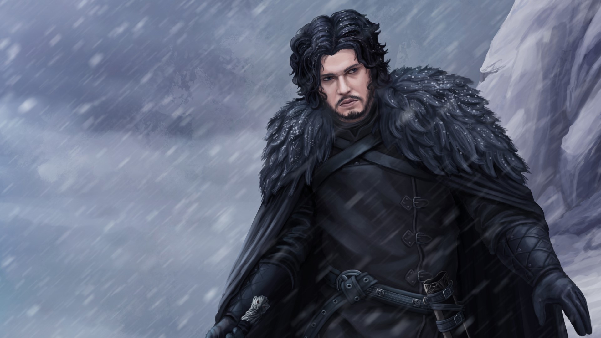 Jon Snow from Game of Thrones in snow HD Wallpaper