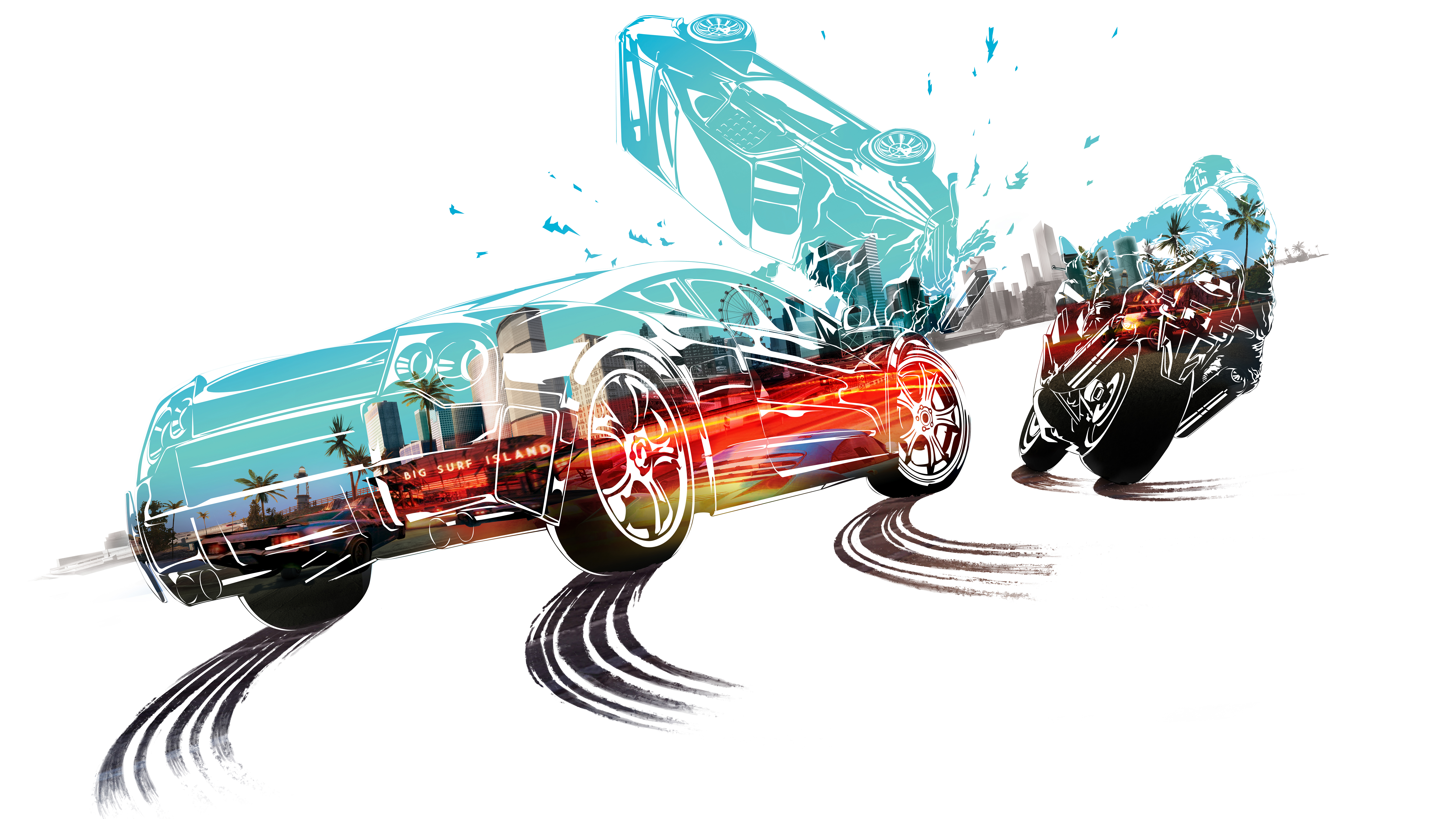 Burnout Paradise car and motorcycle race HD Wallpaper