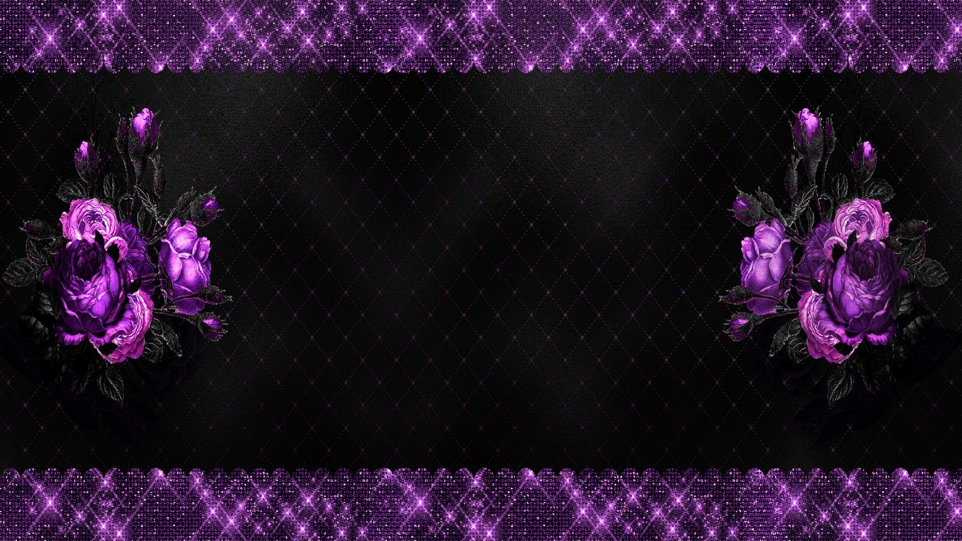 Purple Roses with Glittering Borders HD Wallpaper