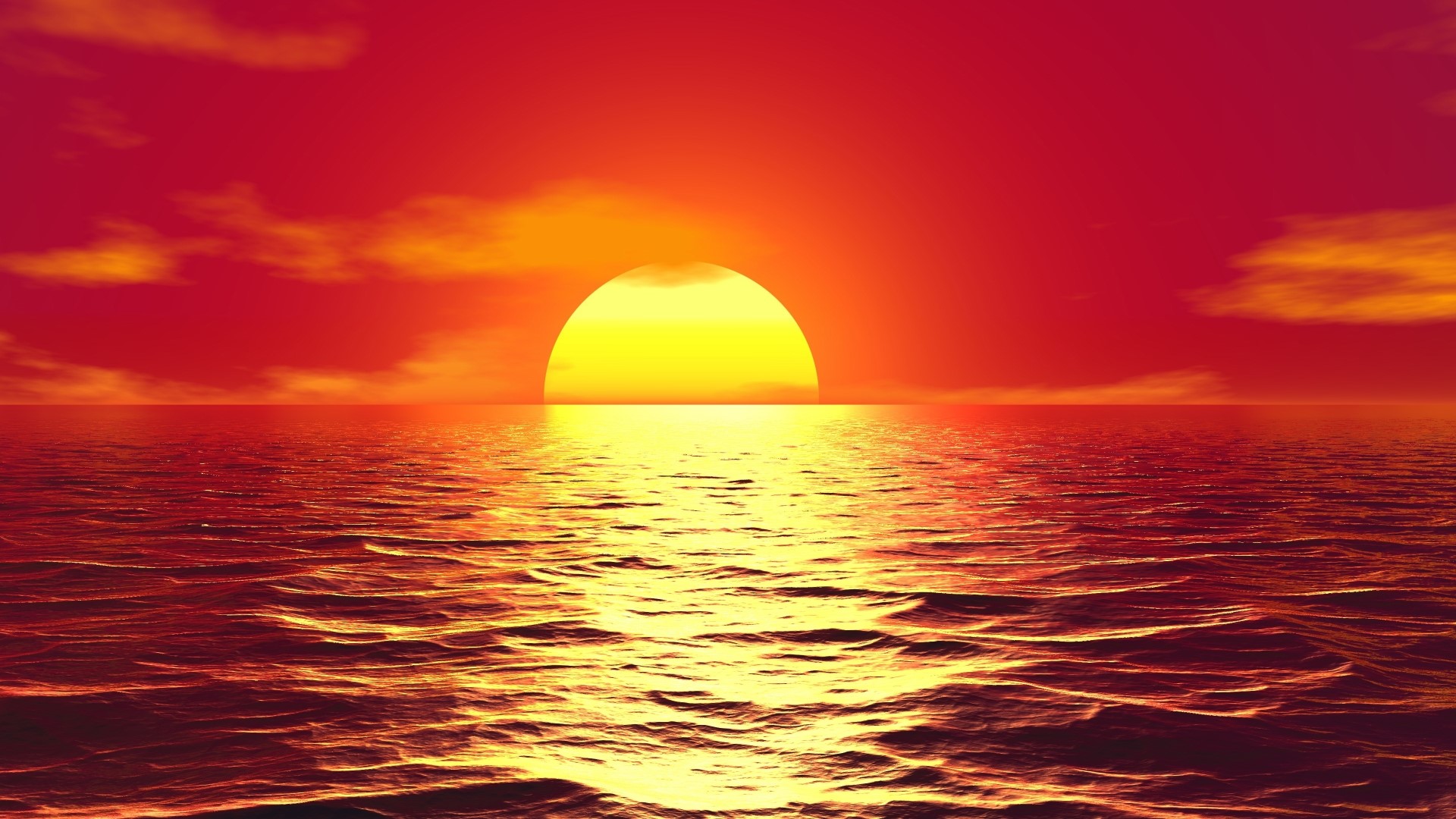 Sunset over the ocean HD Wallpaper
