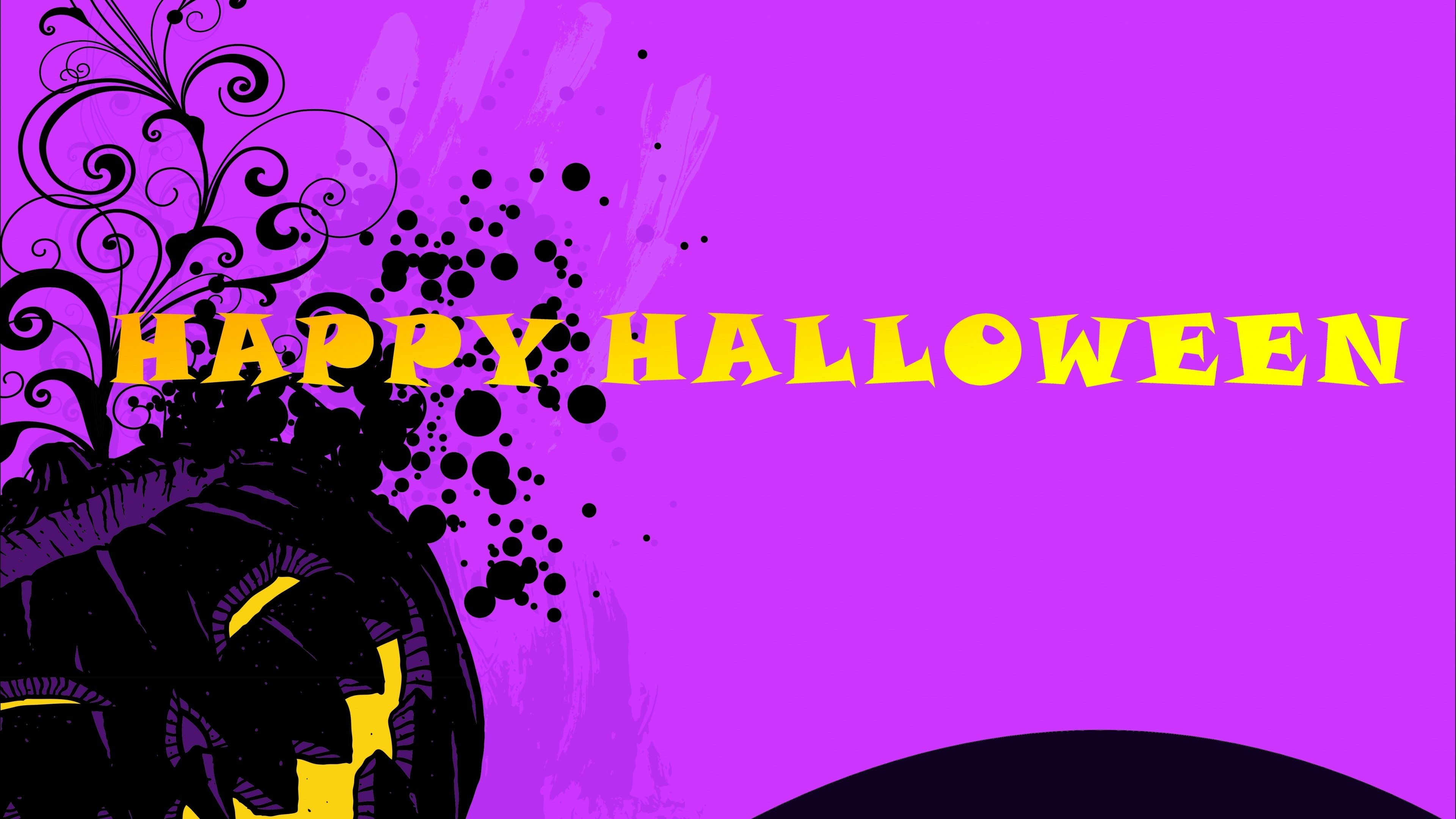 4K Halloween Pumpkin and Swirls HD Wallpaper