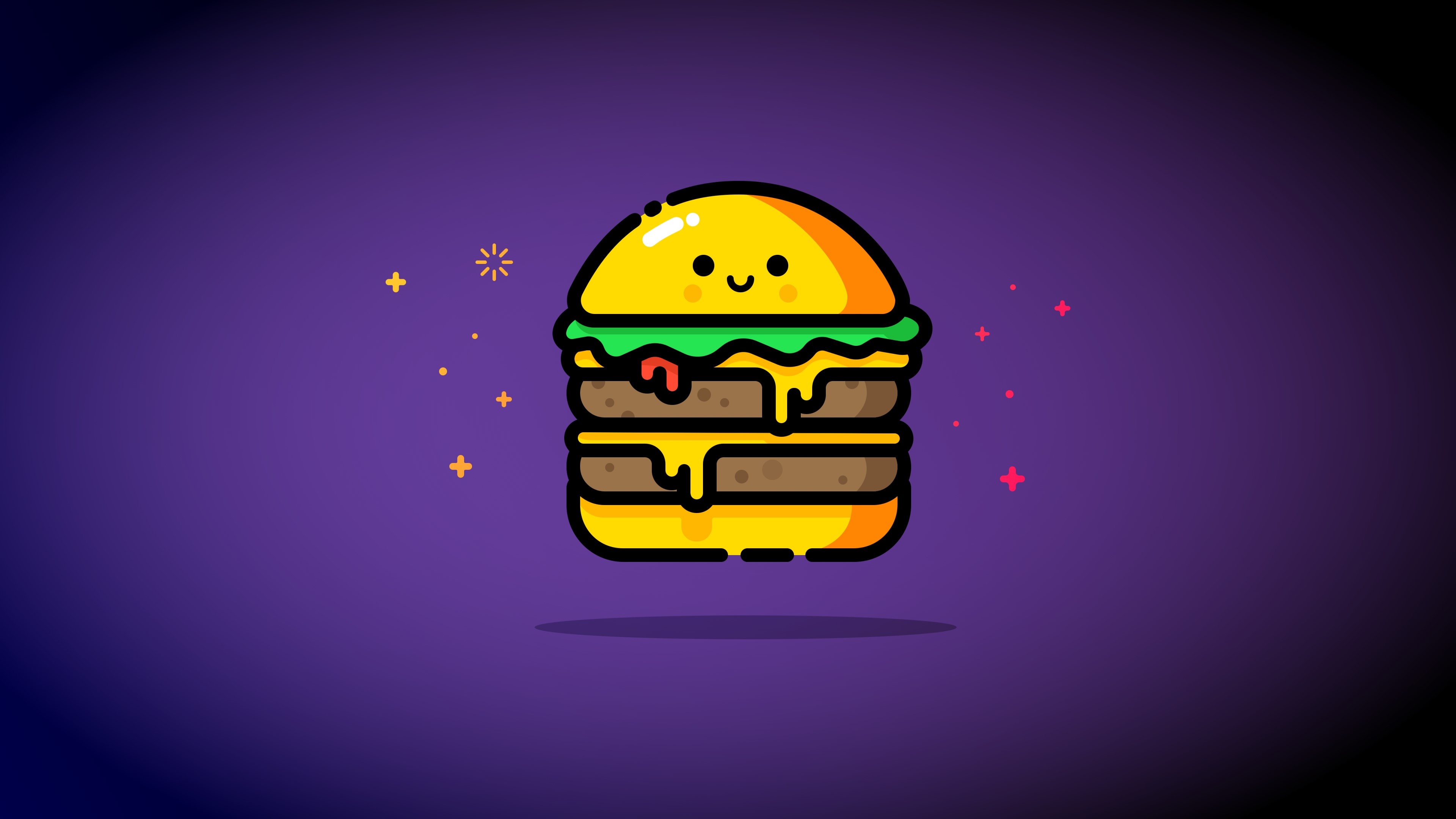 4K Cheeseburger with Sparkles HD Wallpaper