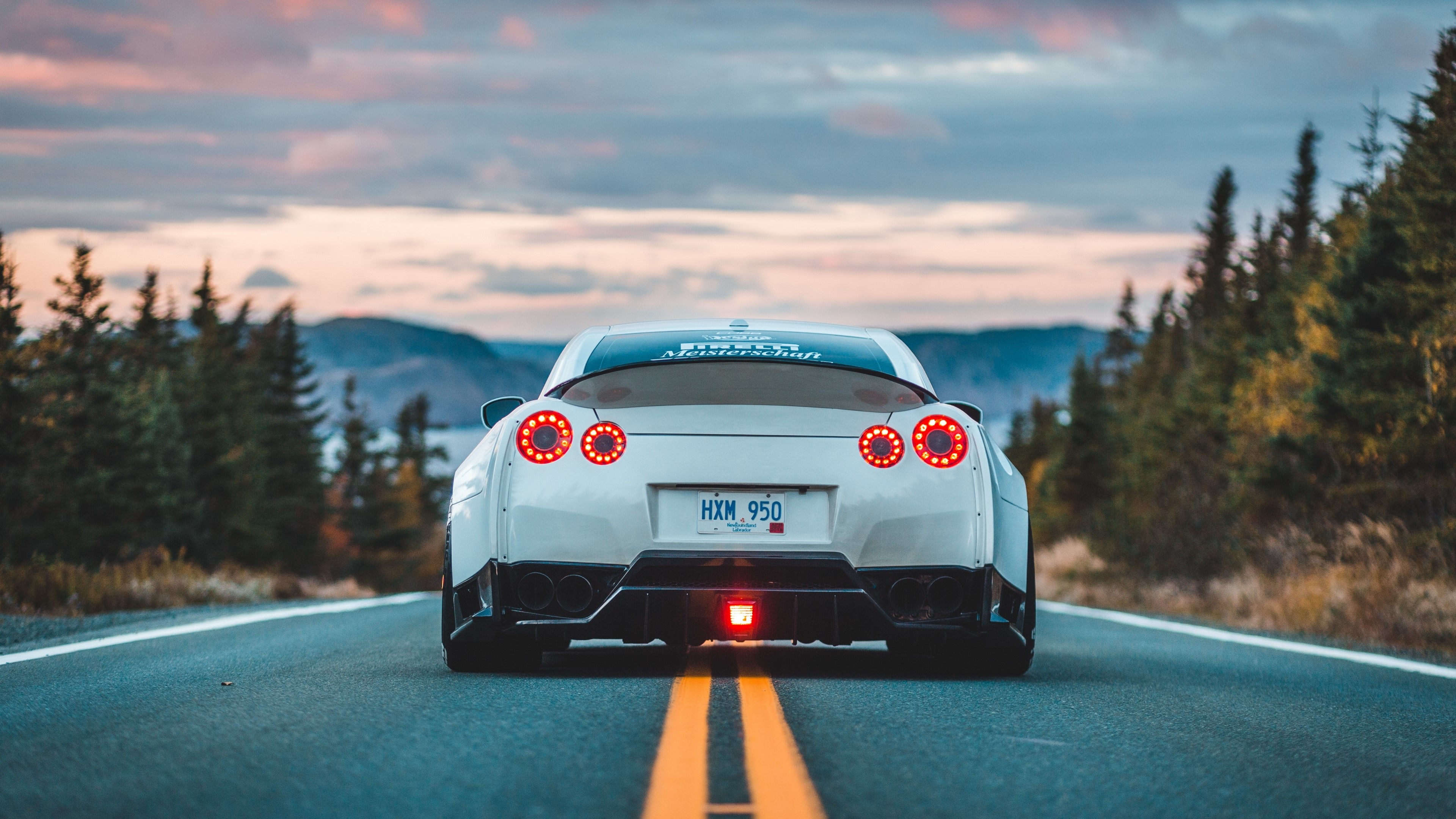 4K Nissan GT R on a Road HD Wallpaper