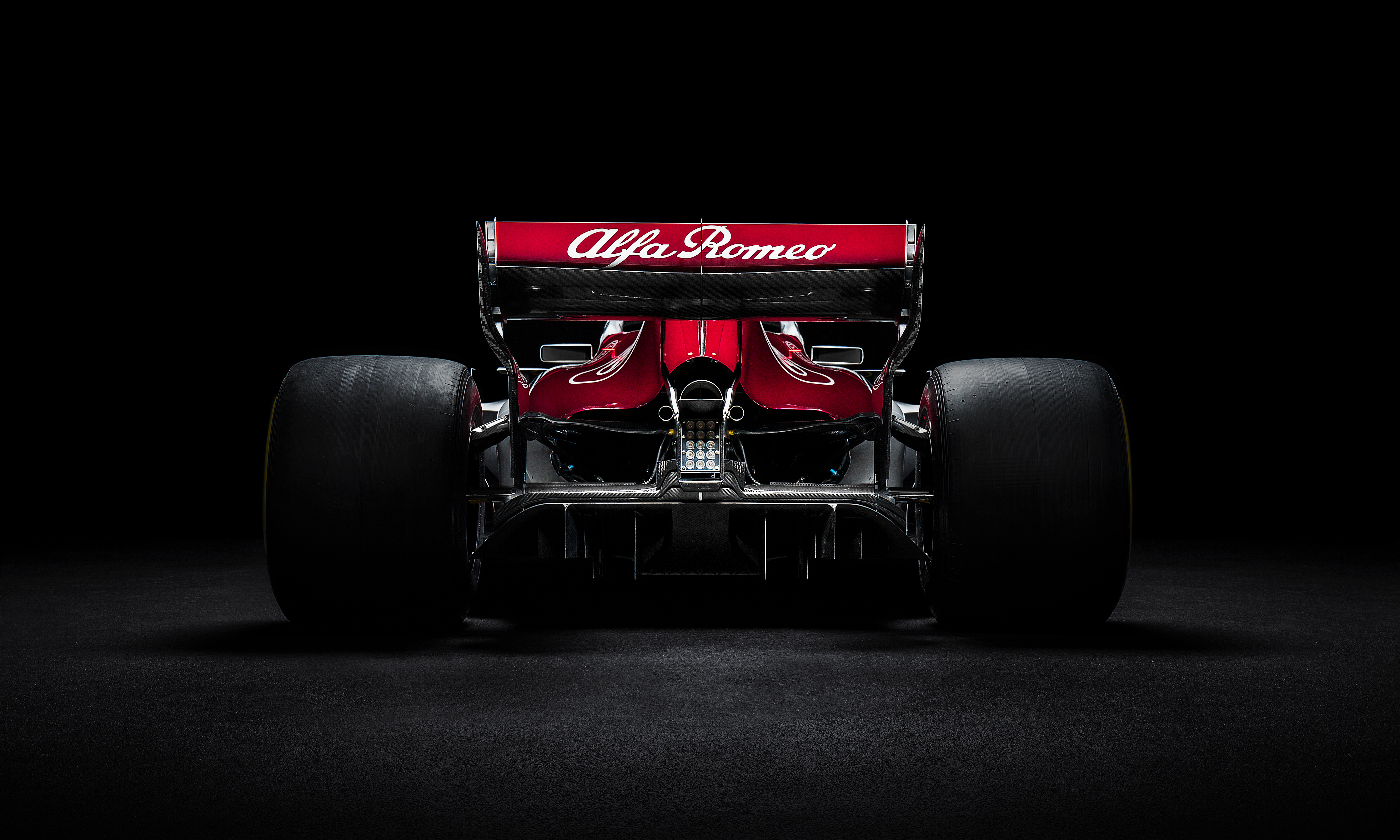Alfa Romeo Formula 1 car rear view HD Wallpaper