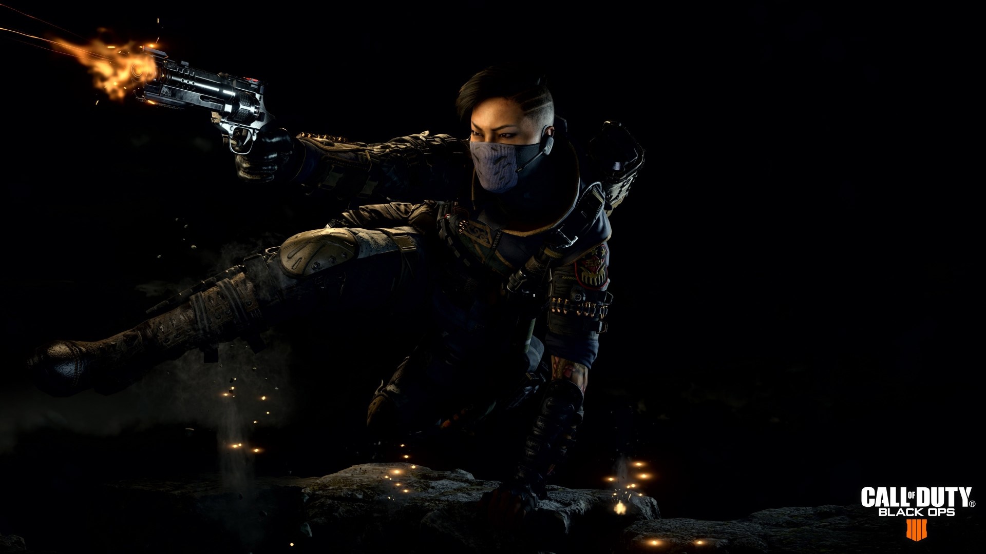Woman firing gun in Call of Duty: Black Ops 4 HD Wallpaper
