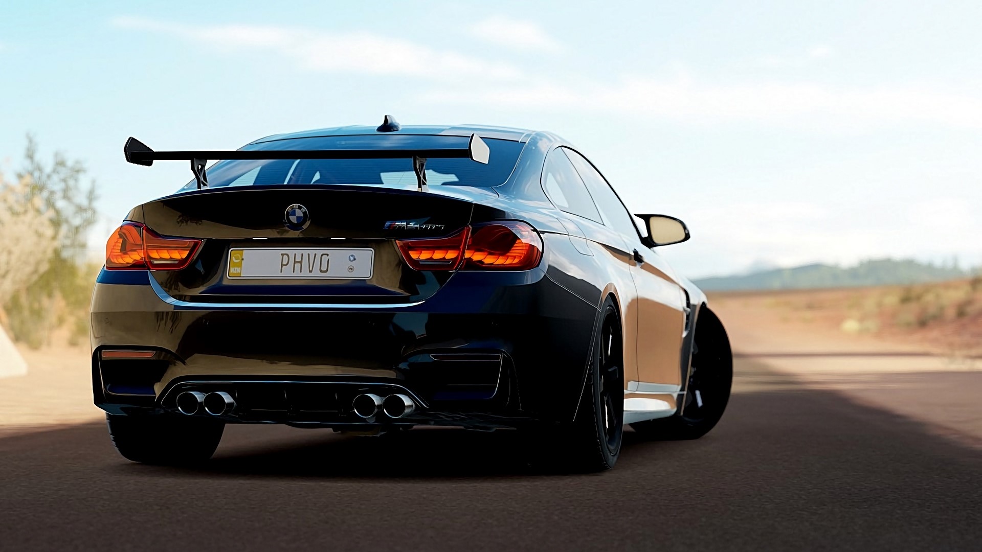 Black BMW M4 GTS with spoiler HD Wallpaper