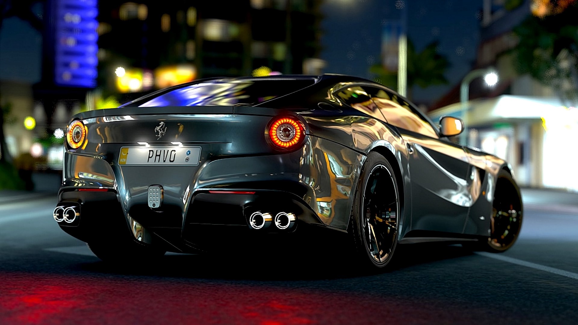 Ferrari F12 Berlinetta at night HD Wallpaper