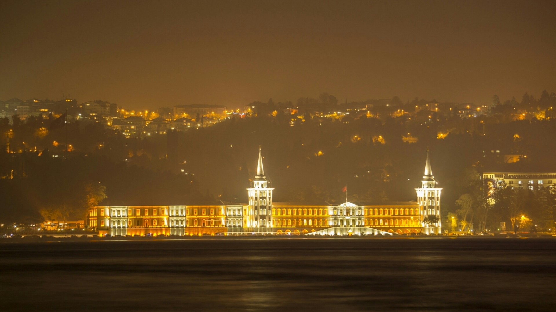 Kuleli Military High School at night HD Wallpaper