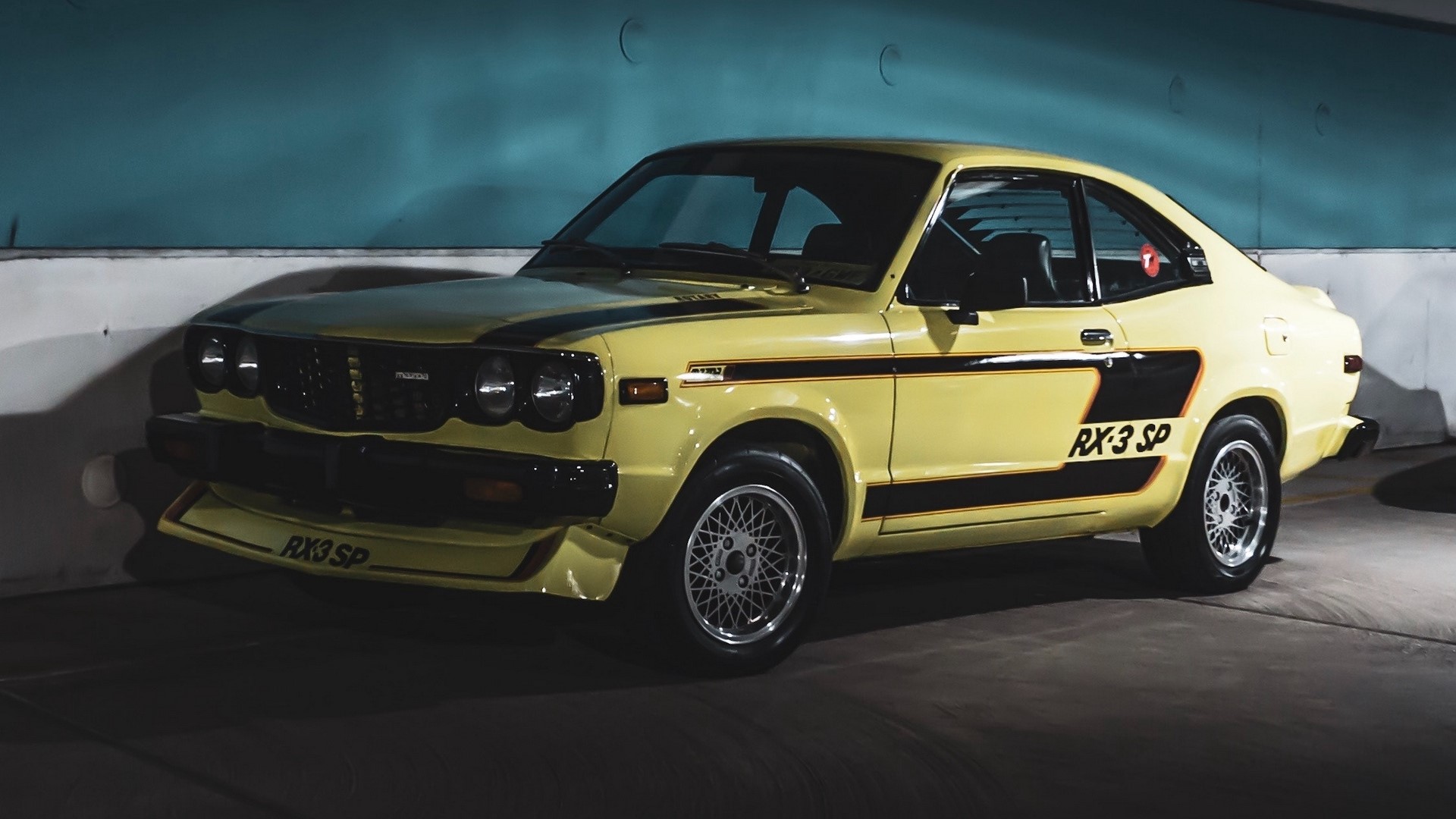 Yellow Mazda RX-3 SP Muscle Car HD Wallpaper