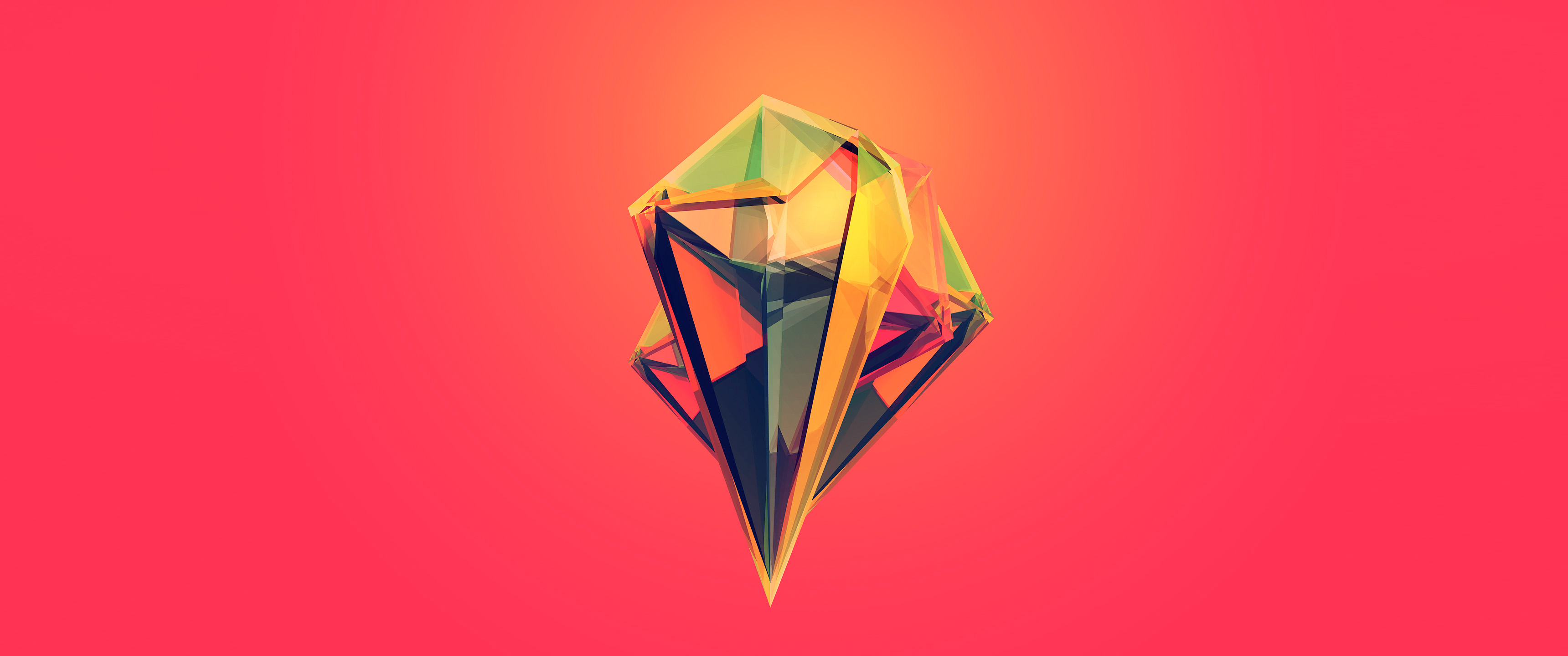 Abstract Geometric Crystal Sculpture HD Wallpaper