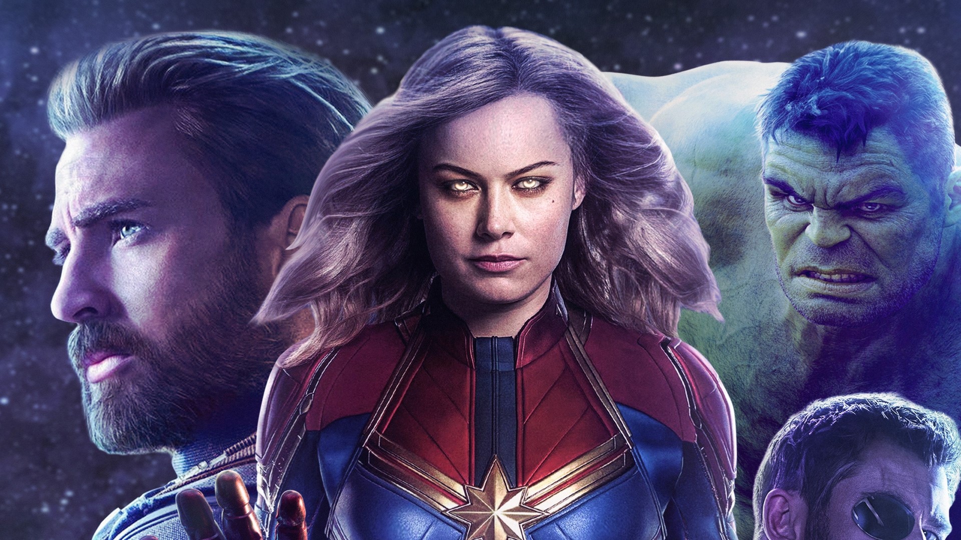 Captain Marvel, Captain America, Hulk, and Thor from Avengers 4 HD Wallpaper