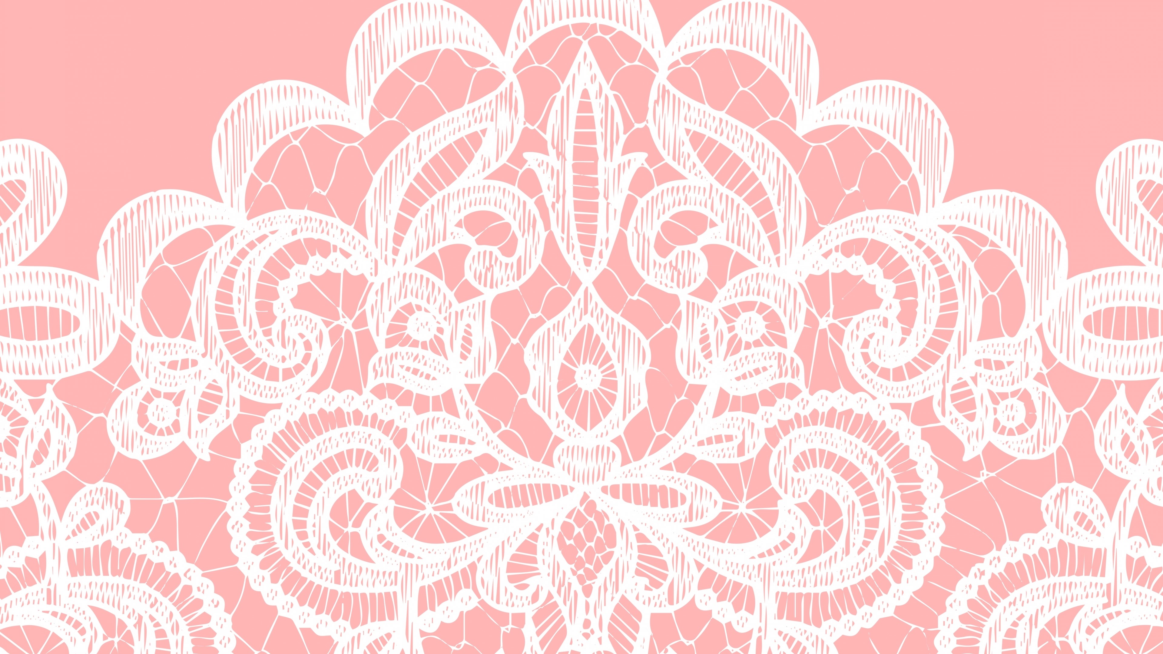 White lace pattern on pink background HD Wallpaper