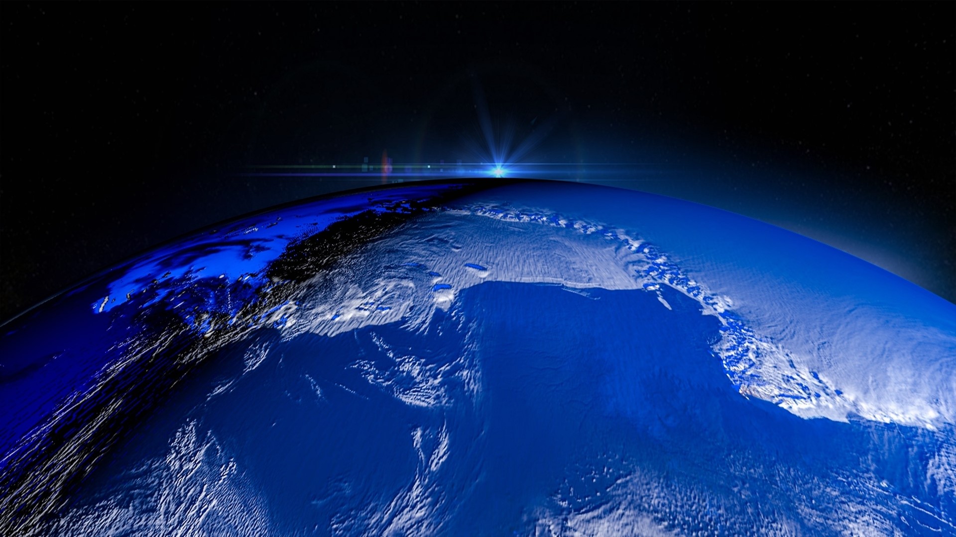 Earth from space with sunrise HD Wallpaper