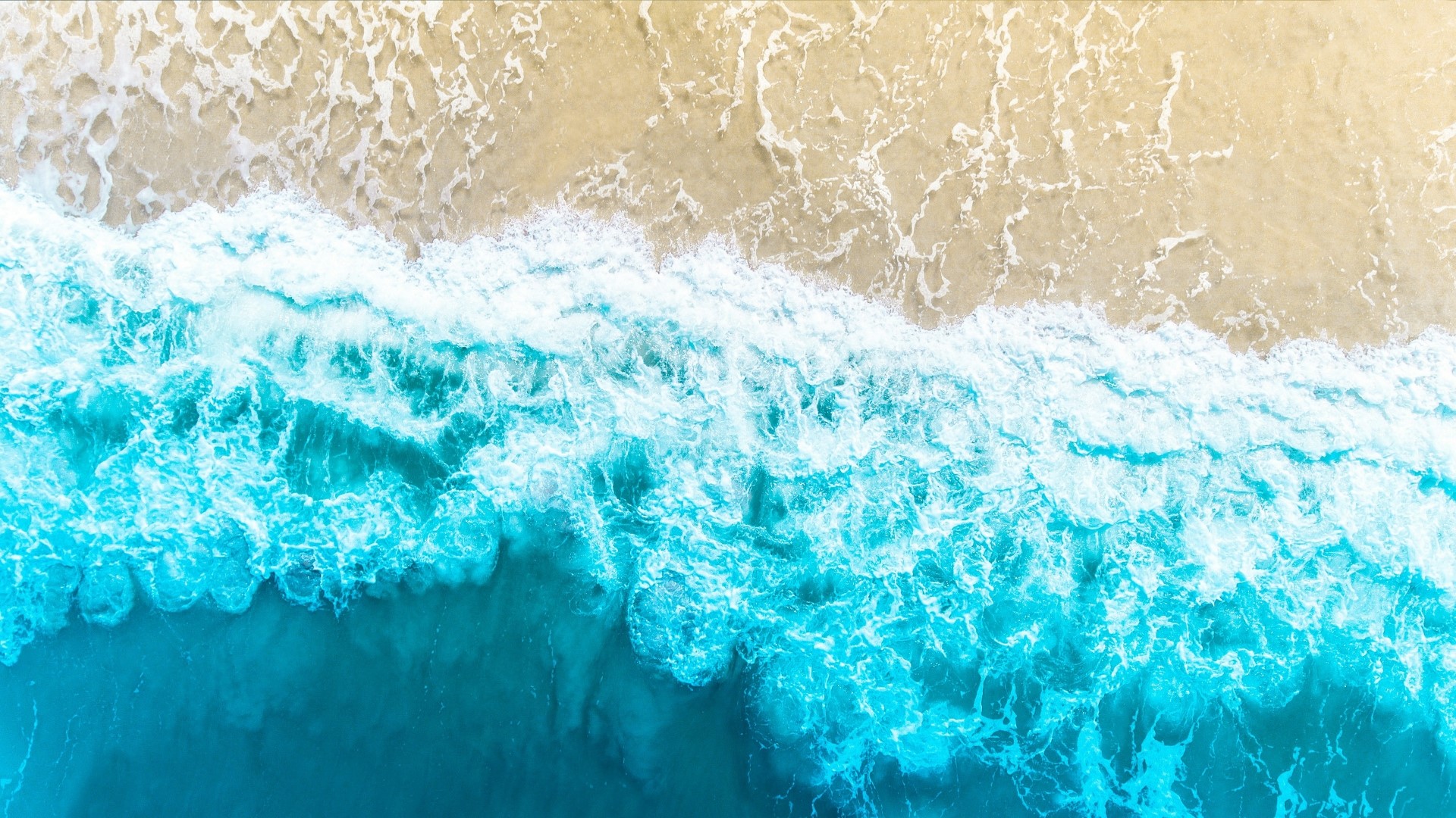 Aerial View of Beach Waves HD Wallpaper
