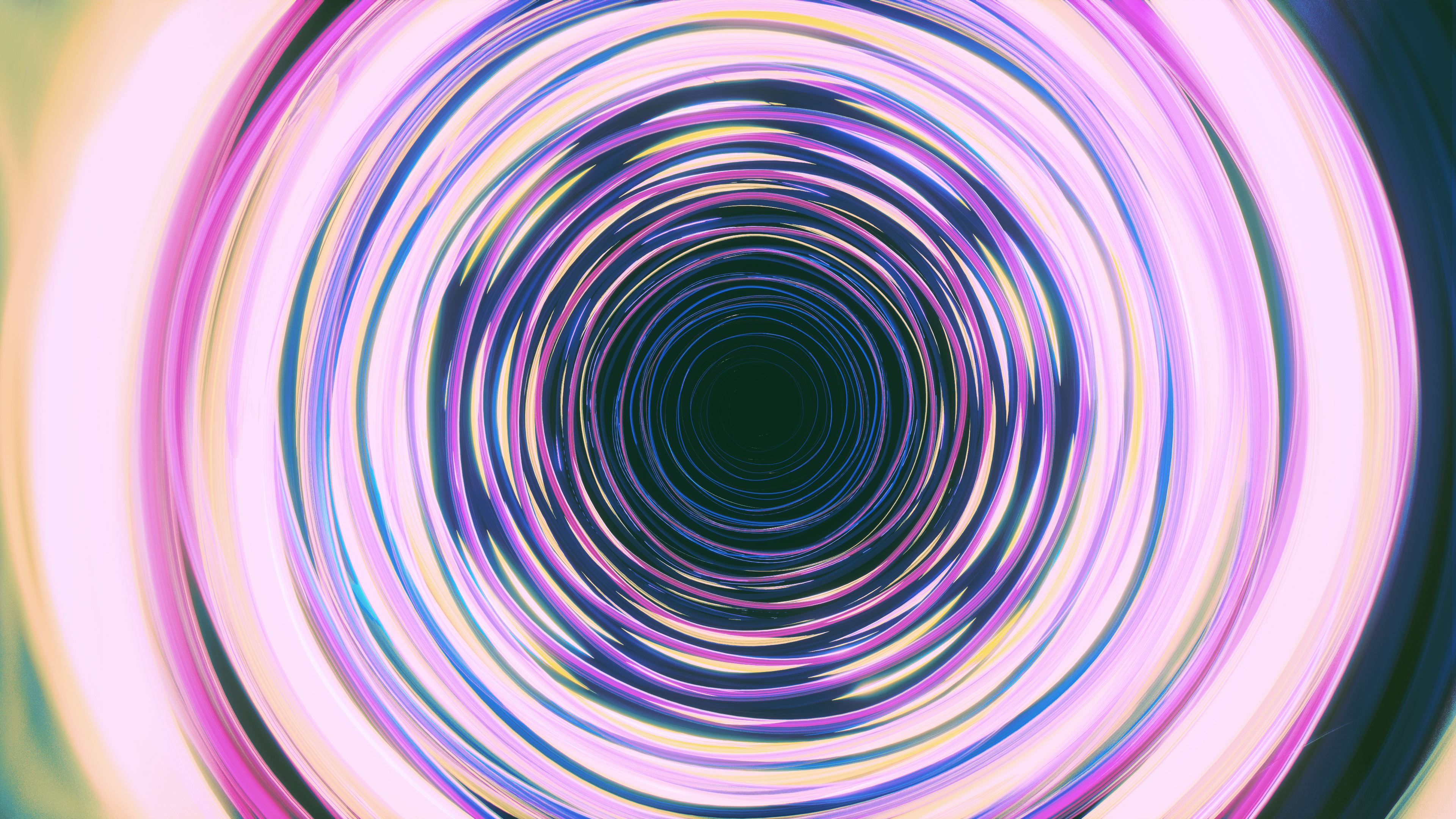 Waves, 4K, Neon, Colorful, Pink, Circles HD Wallpaper