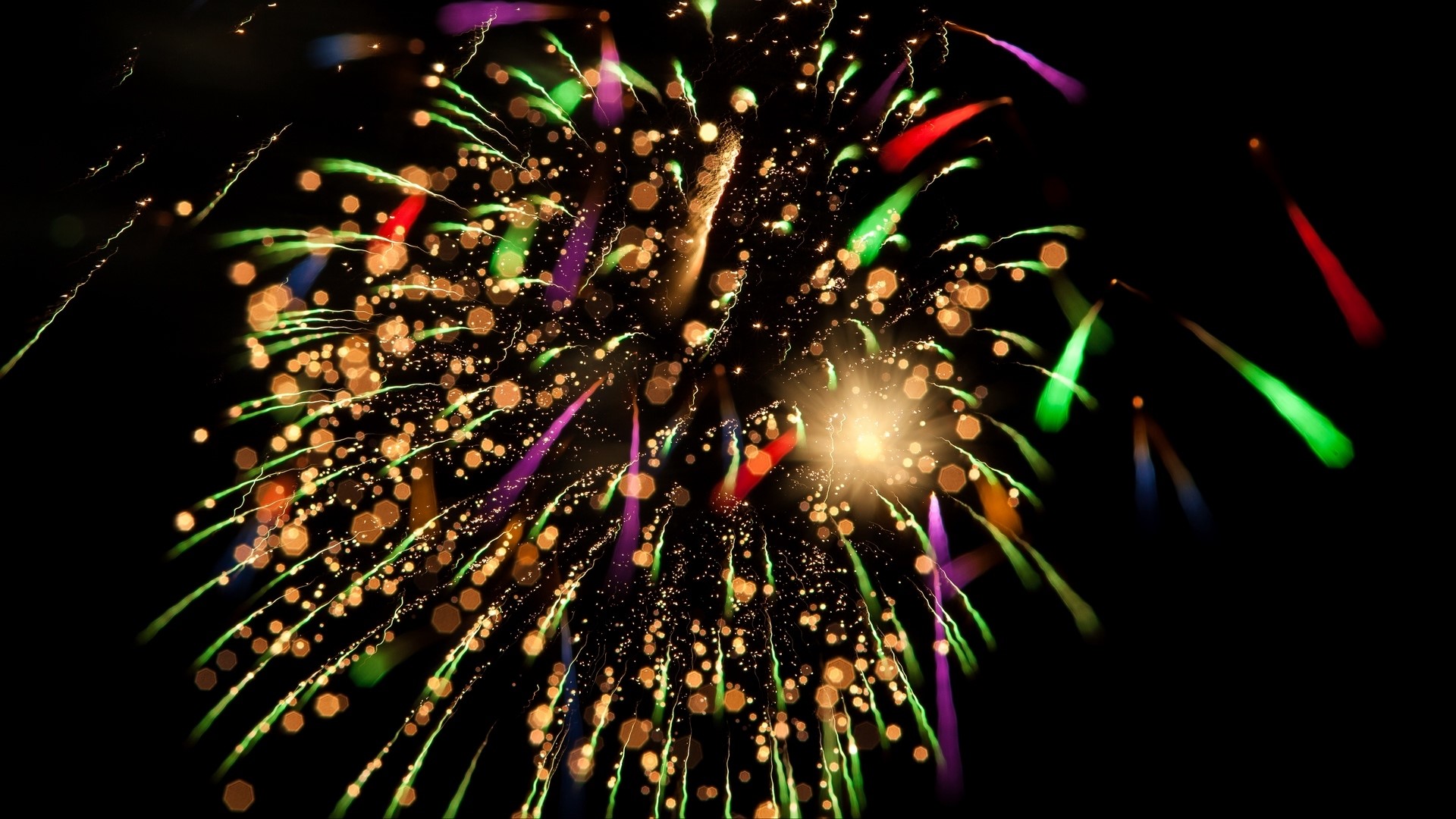 Colorful Fireworks Display at Night HD Wallpaper