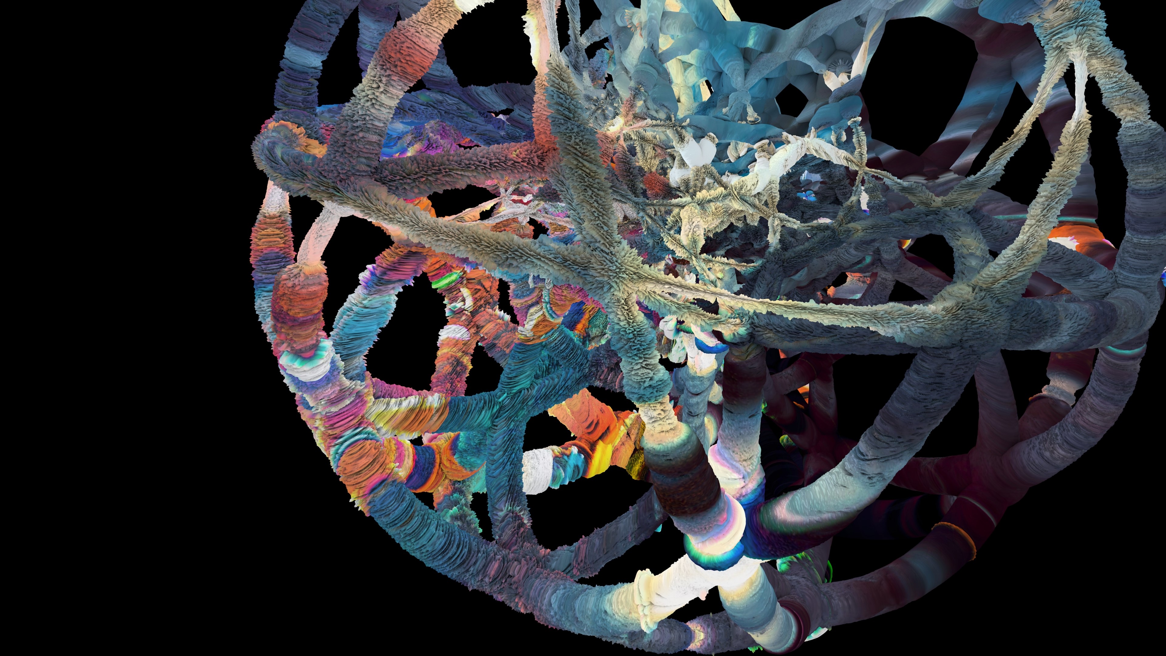Abstract 3D fractal structure HD Wallpaper