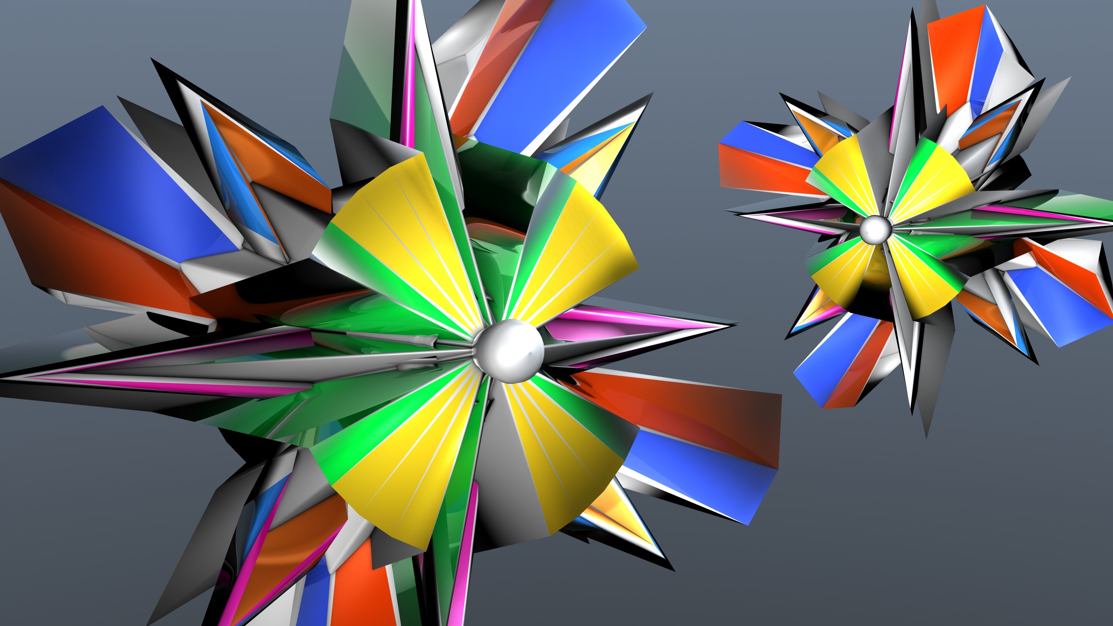 Abstract 3D graphics with colorful geometric shapes HD Wallpaper