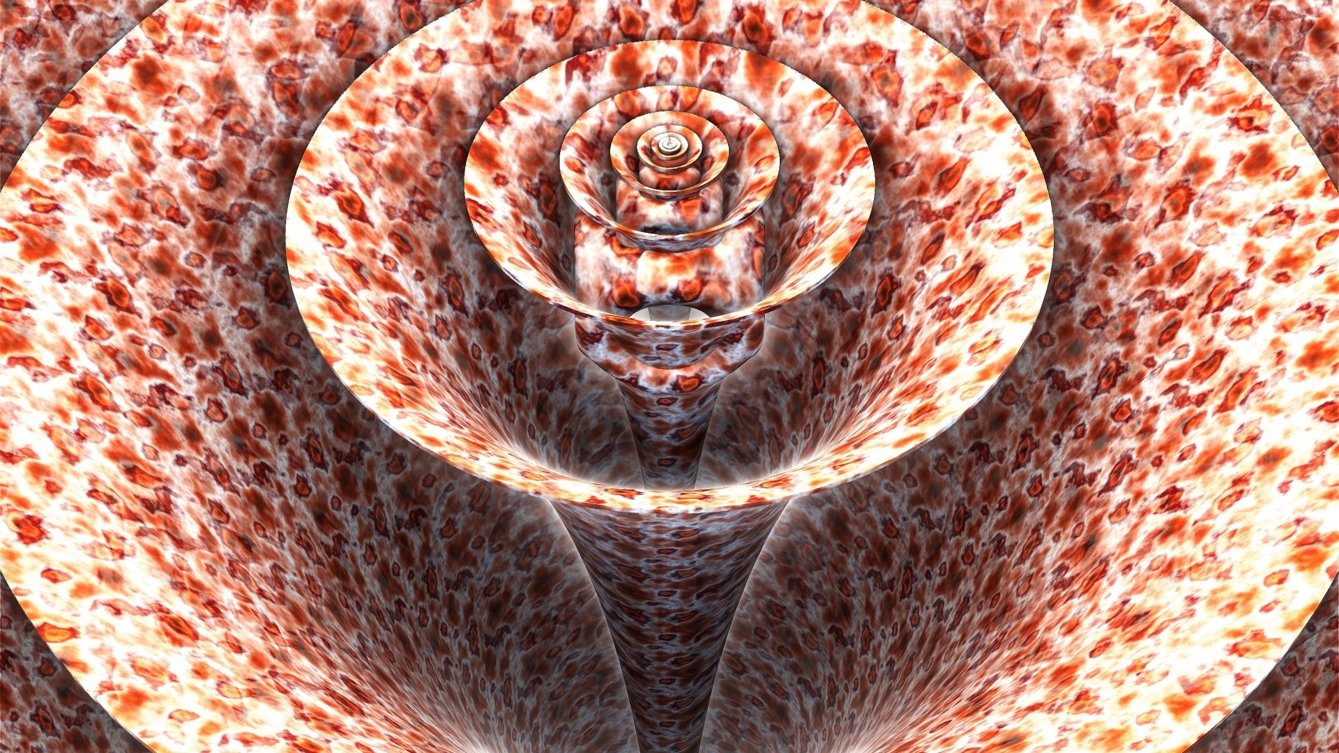 3D fractal pattern with concentric circles HD Wallpaper
