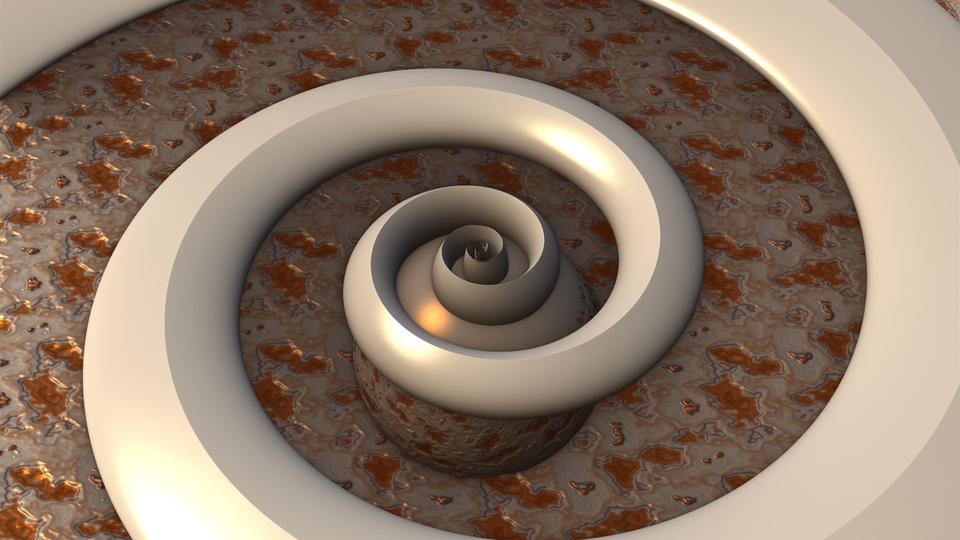 3D fractal spiral with textured background HD Wallpaper