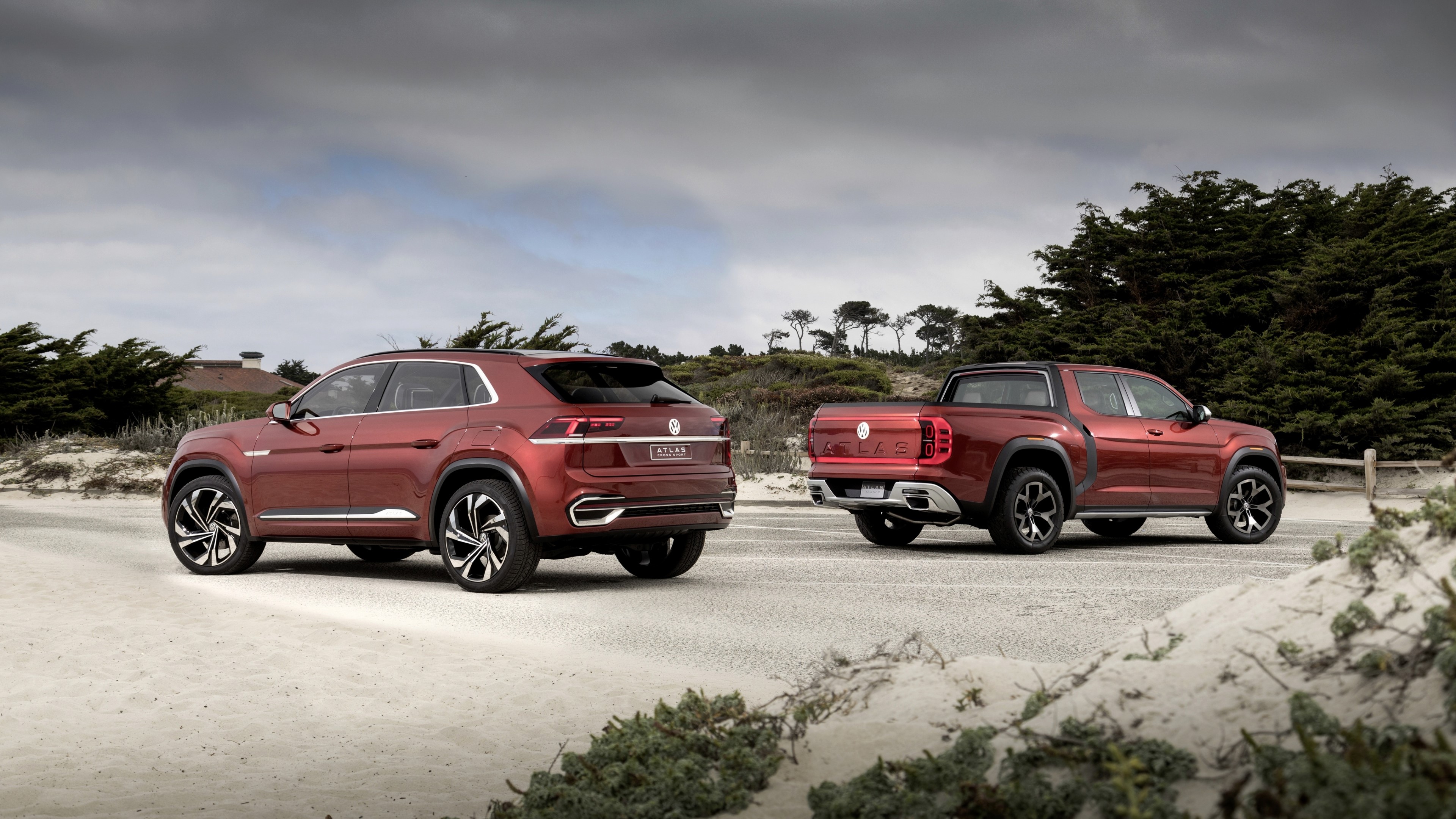 4K Volkswagen Atlas SUV and Pickup Truck HD Wallpaper