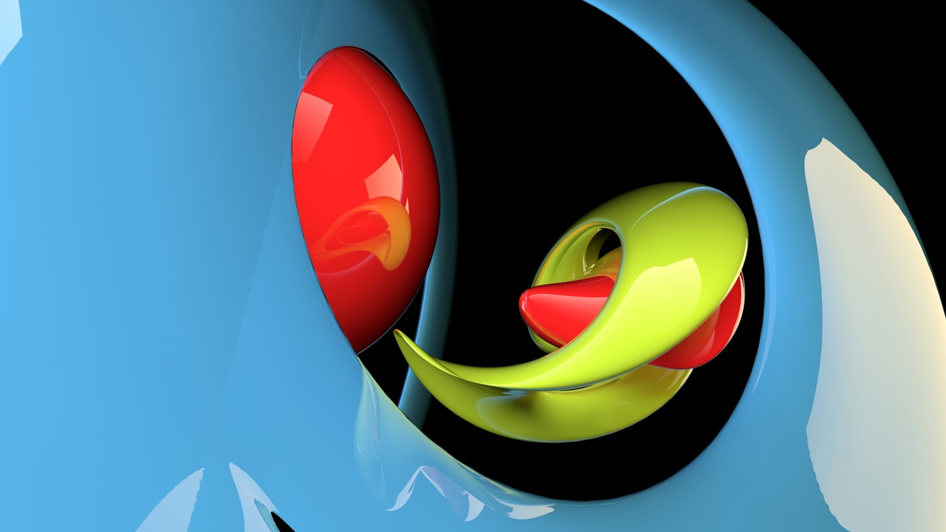 Abstract 3D render of organic shapes HD Wallpaper