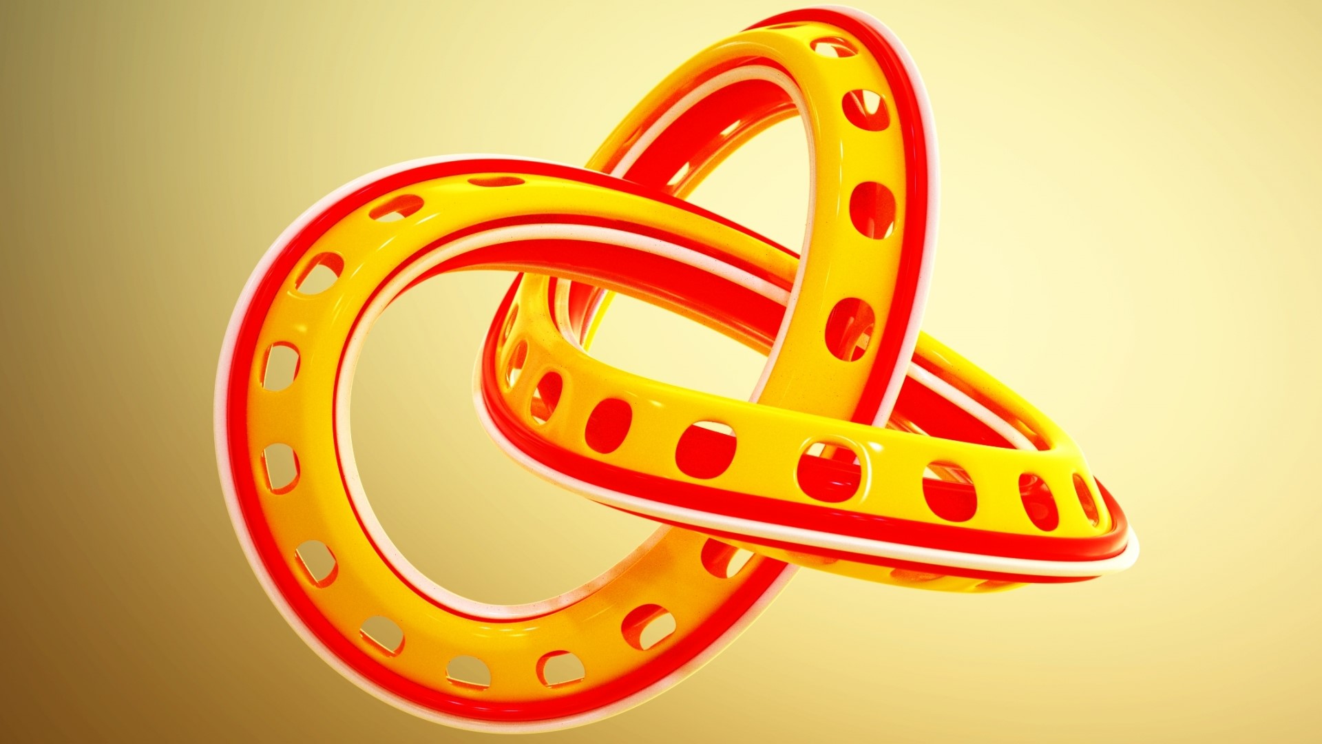 3D rendered knot with holes HD Wallpaper