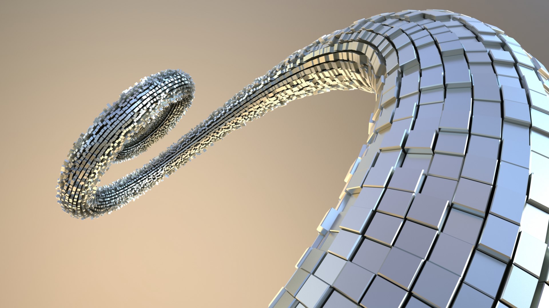 Abstract 3D fractal sculpture HD Wallpaper