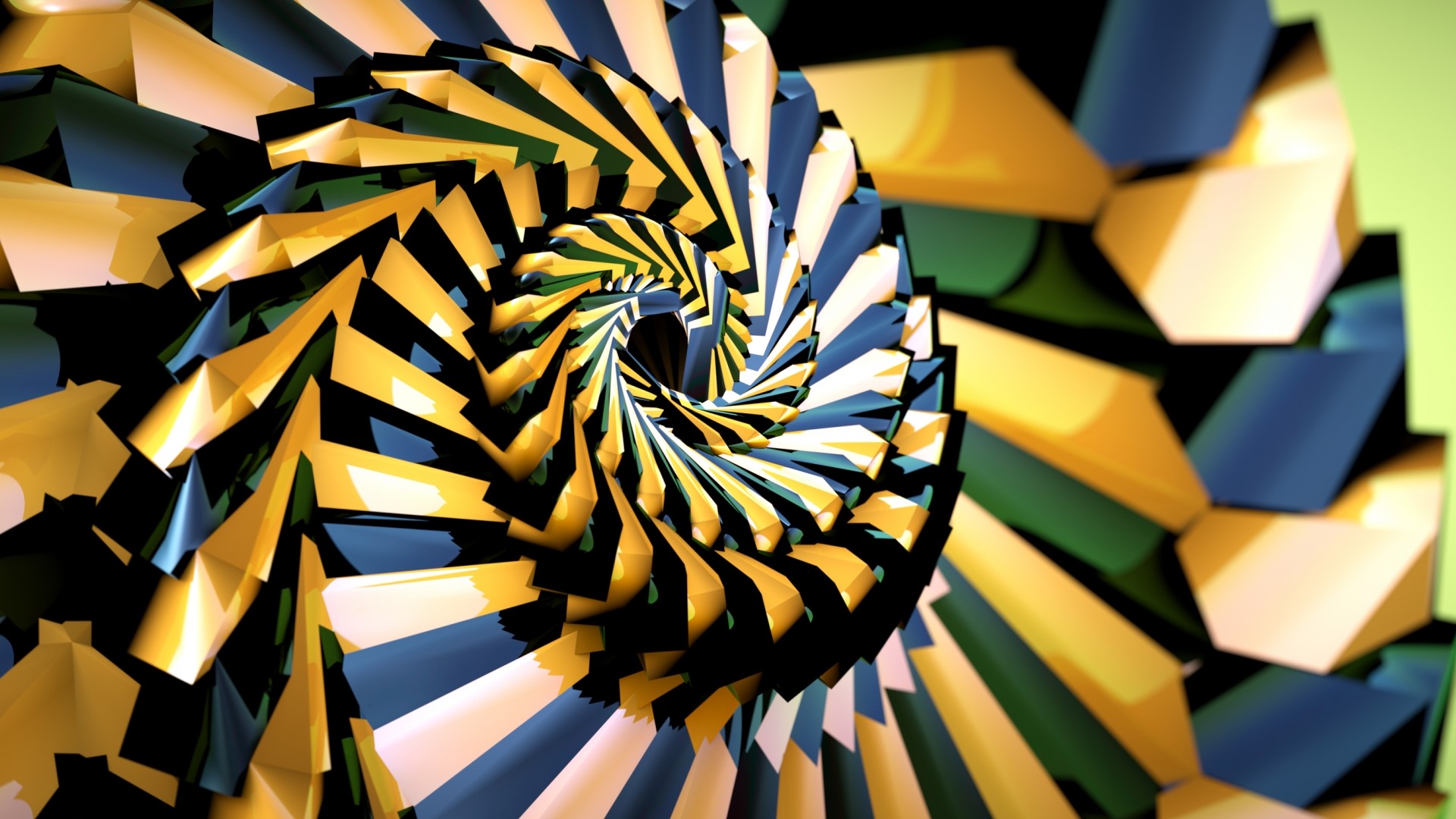 Abstract 3D geometric spiral HD Wallpaper