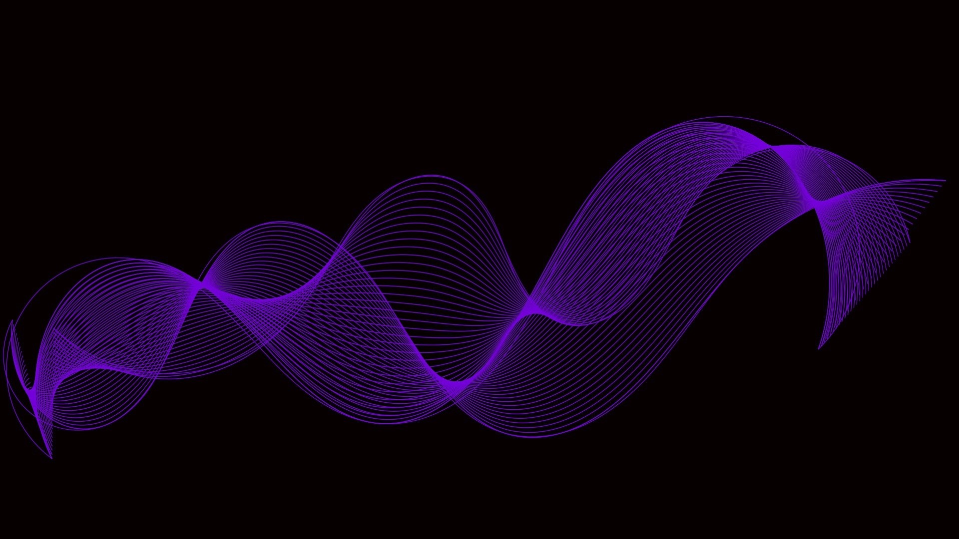 Purple wavy lines on black background HD Wallpaper
