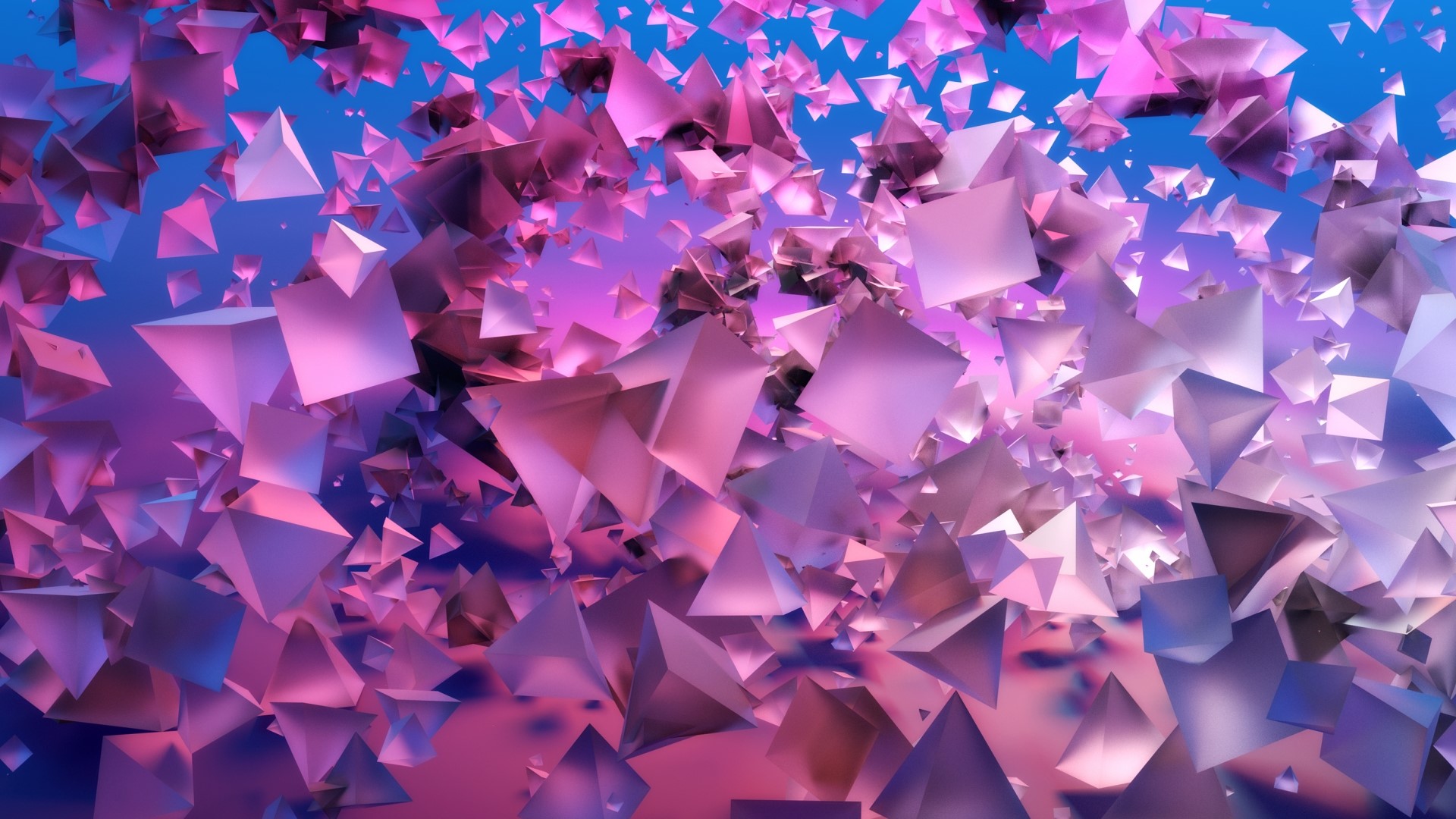 Abstract geometric shapes in pink and blue HD Wallpaper