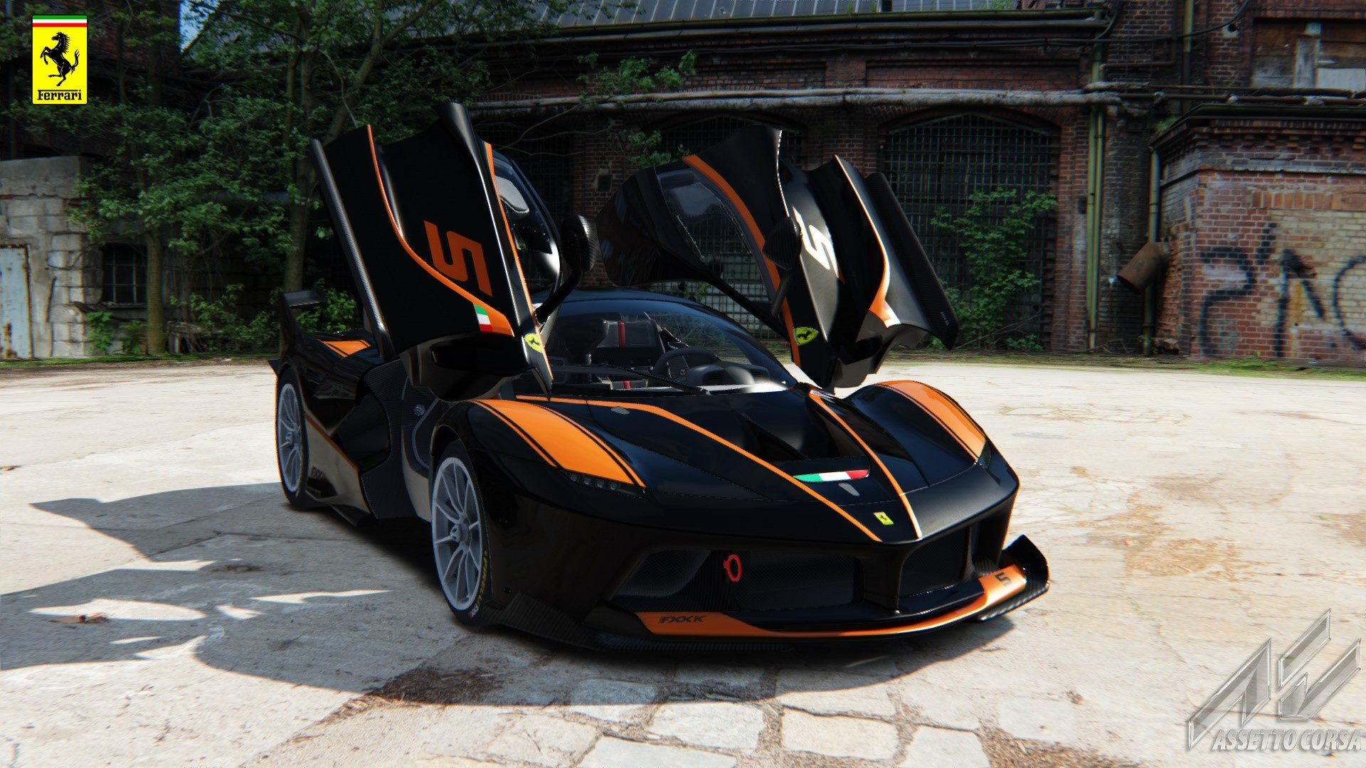 Ferrari FXX K with butterfly doors open HD Wallpaper