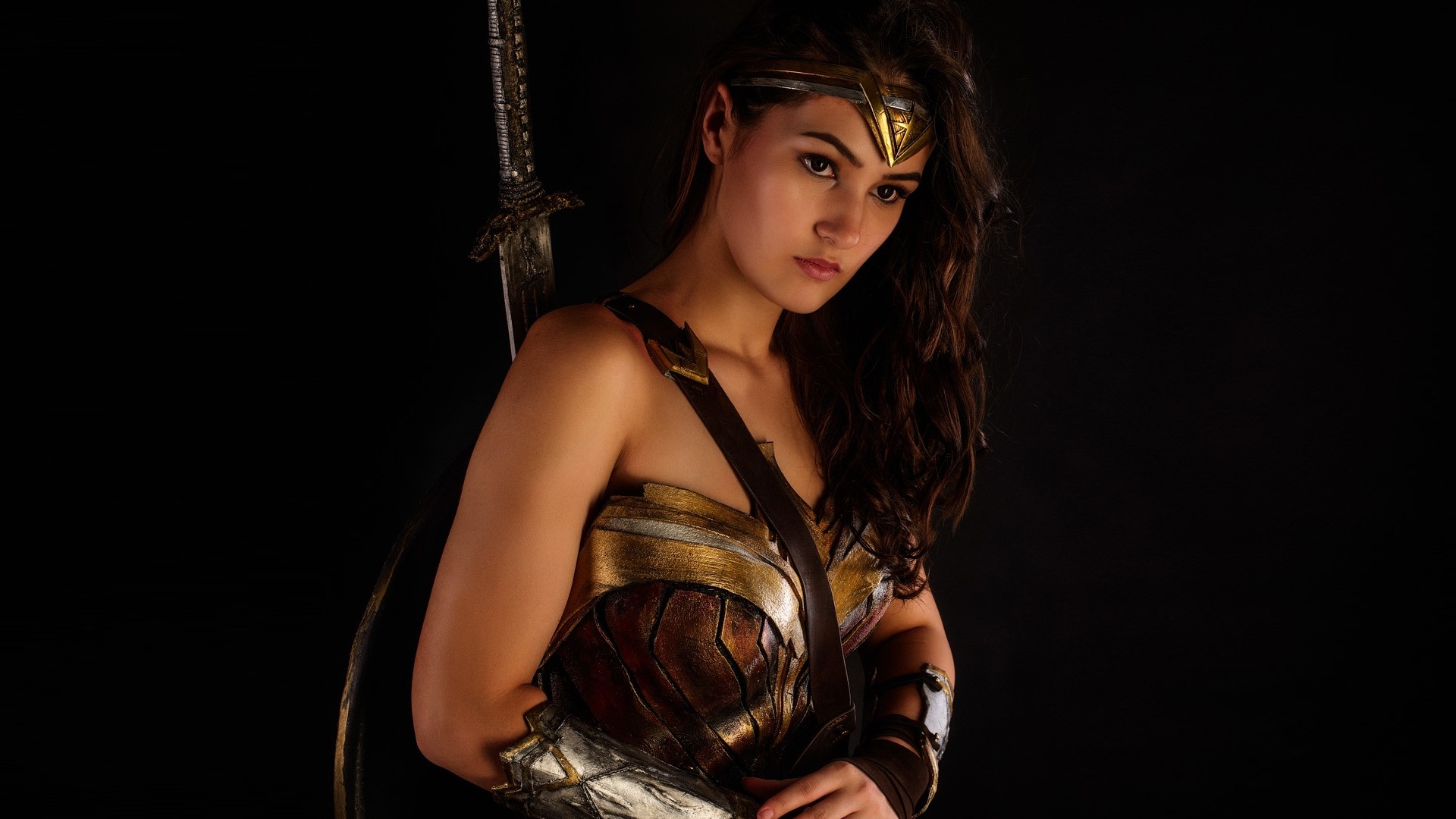 Wonder Woman Cosplay with Sword HD Wallpaper
