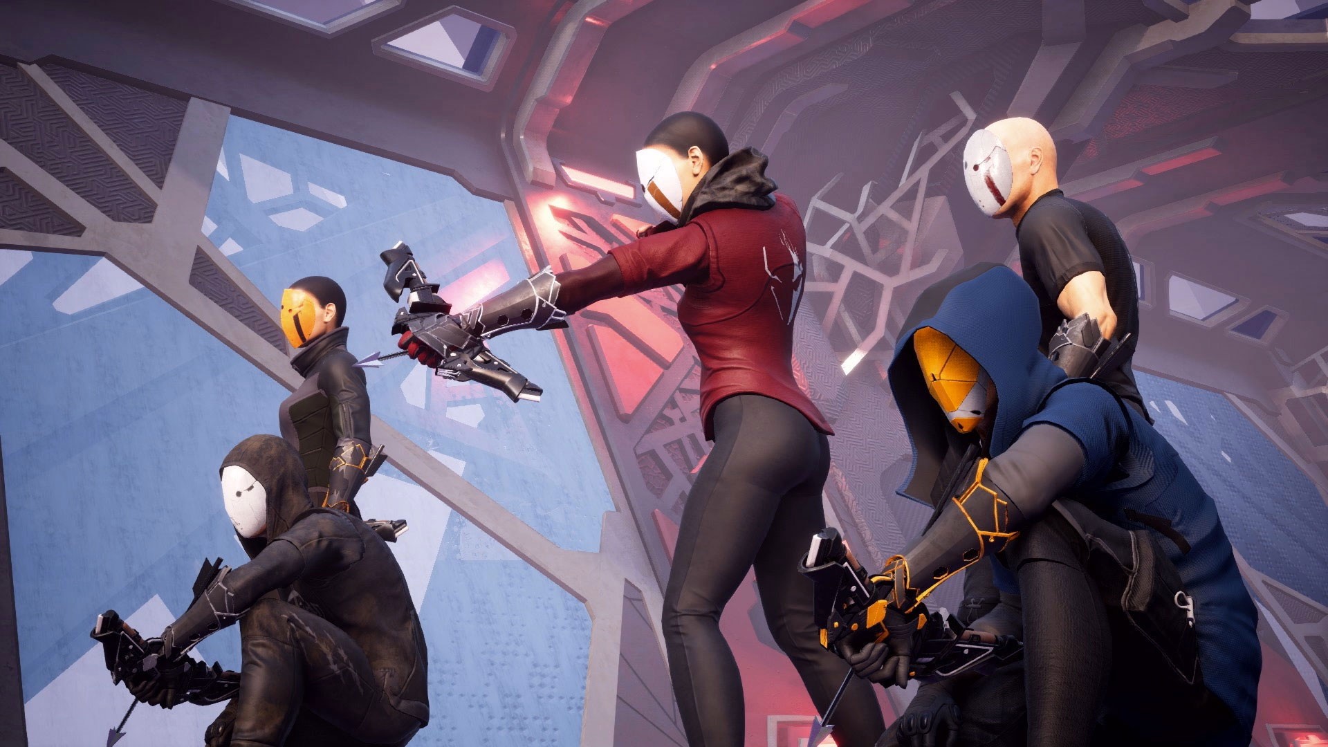 Deathgarden characters with masks and bows HD Wallpaper
