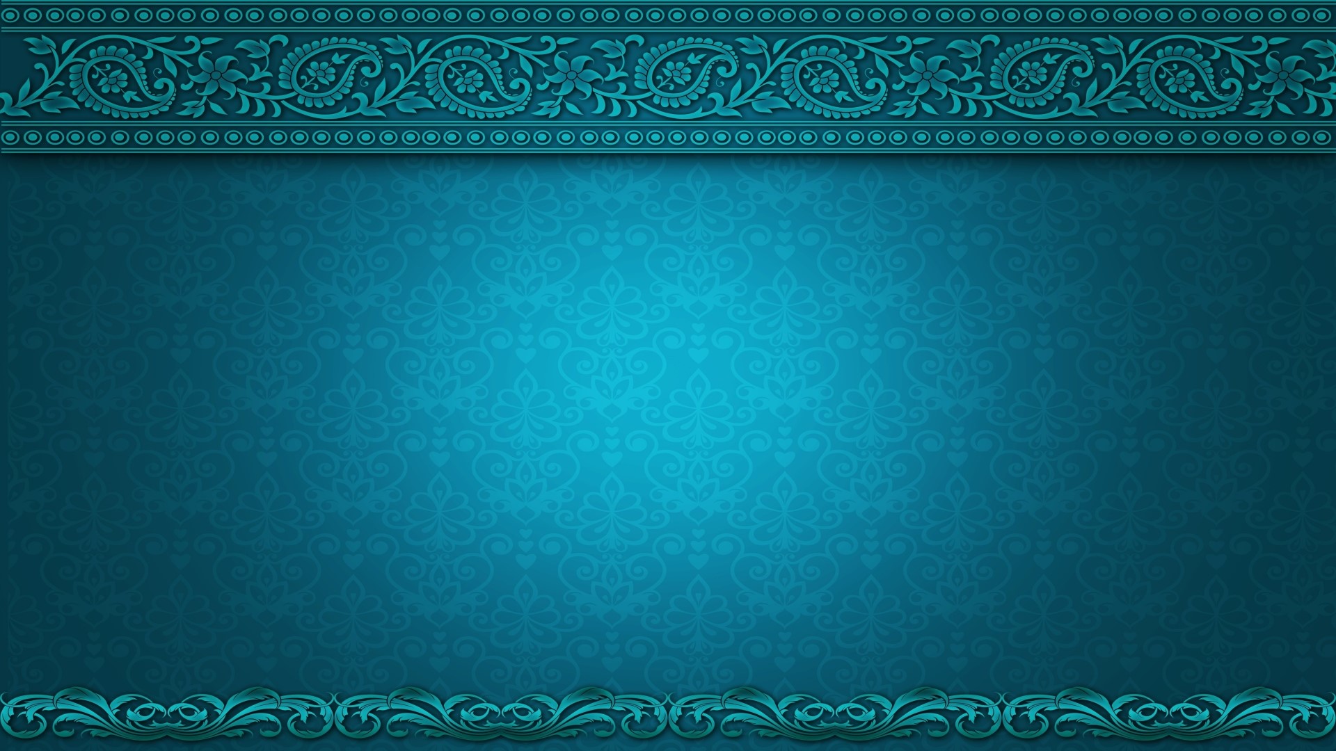 Teal paisley border on textured background HD Wallpaper