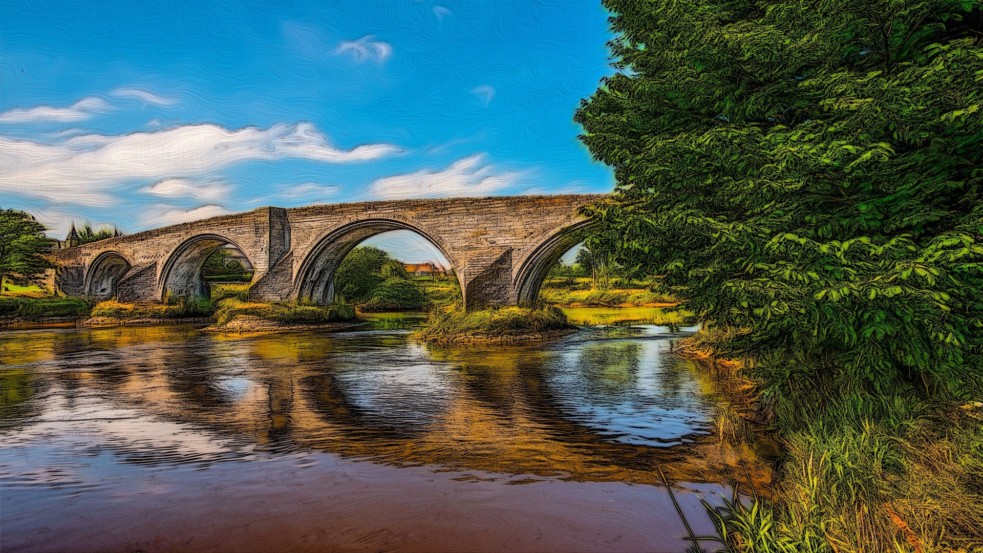 Sterling Bridge over River HD Wallpaper