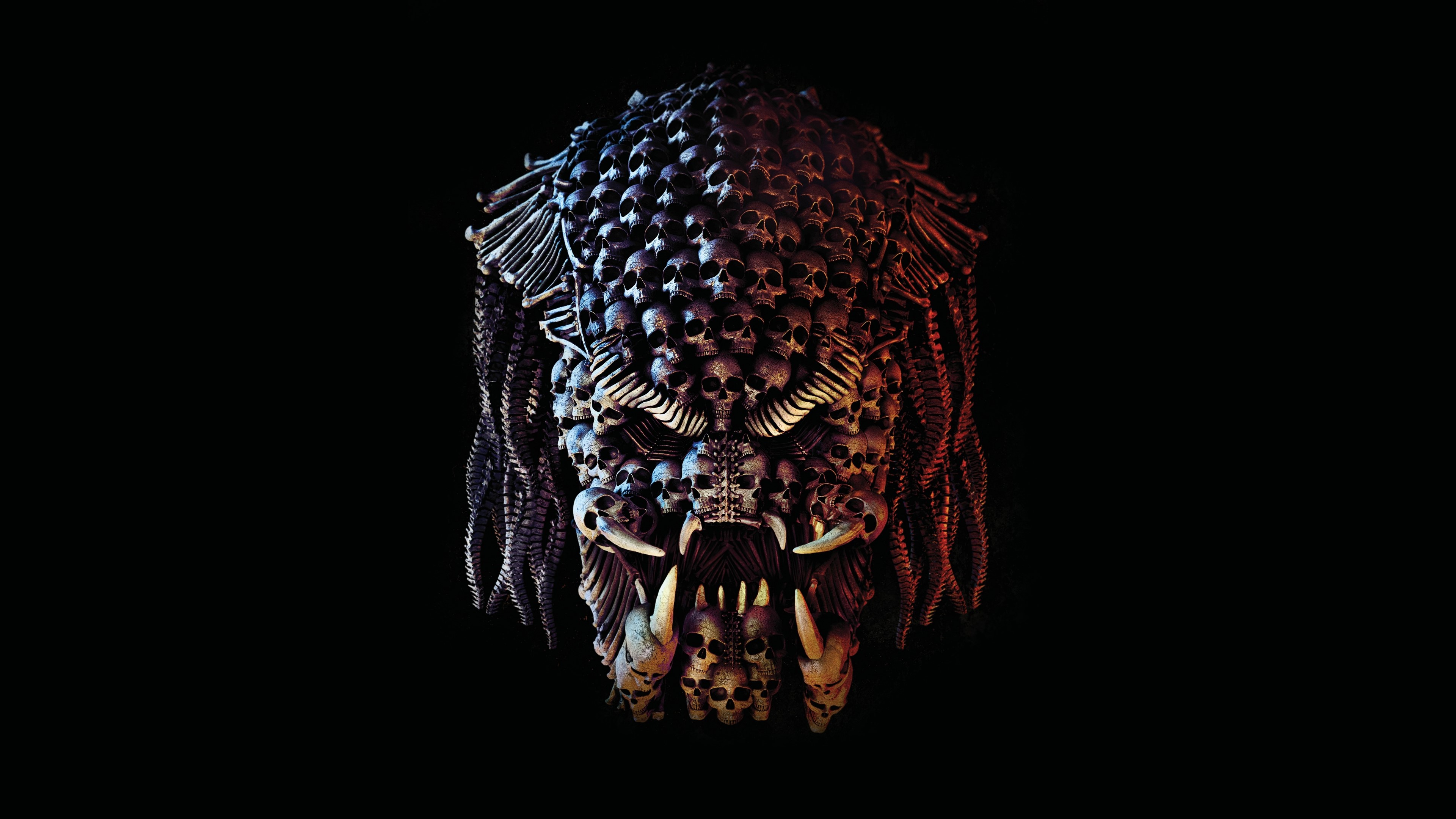 4K The Predator mask made of skulls HD Wallpaper
