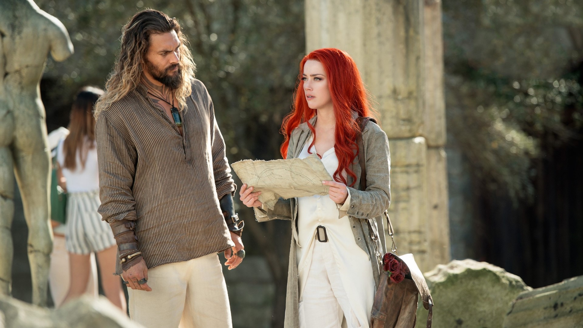 Aquaman and Mera with a map HD Wallpaper