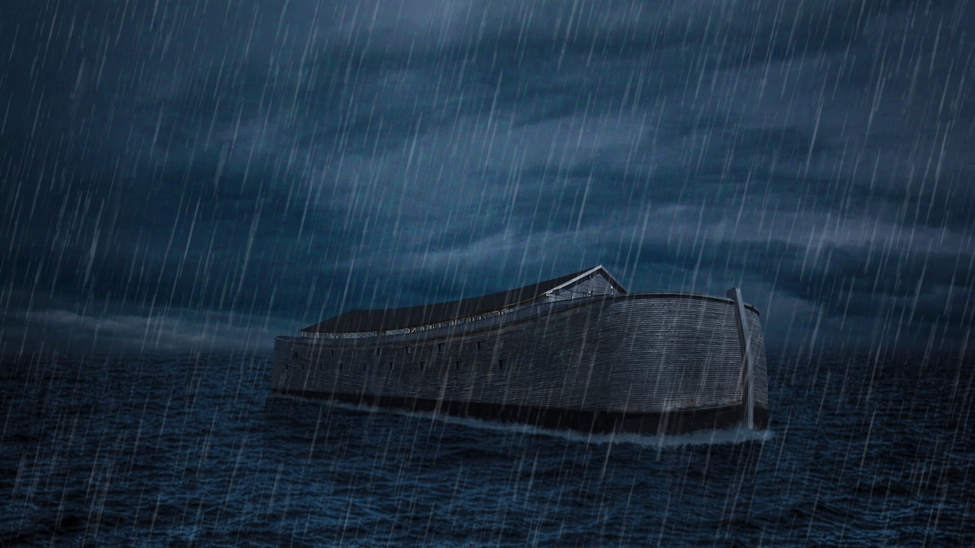 Noah's Ark in a Stormy Sea HD Wallpaper