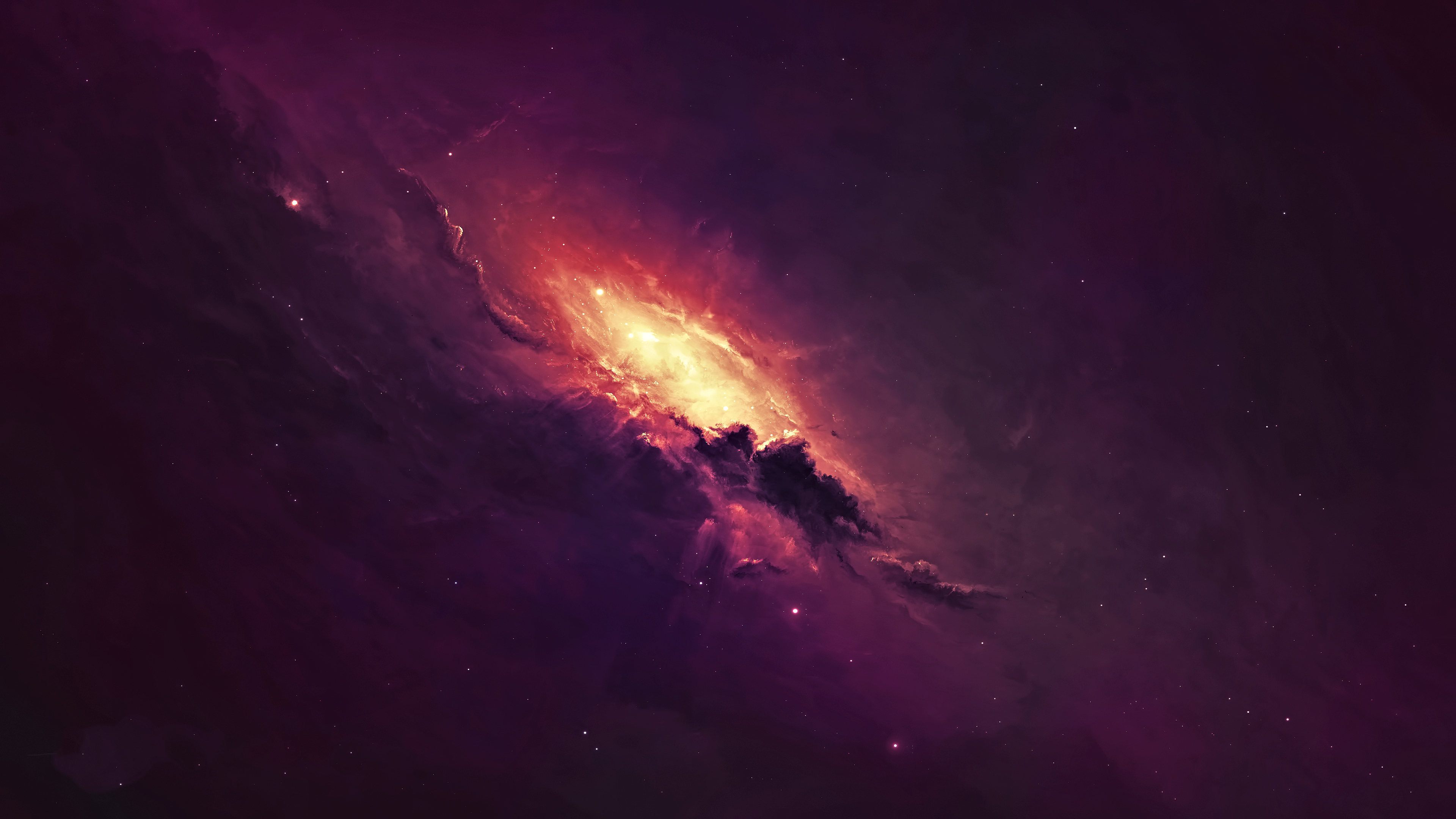 Vibrant nebula with glowing core and stars HD Wallpaper