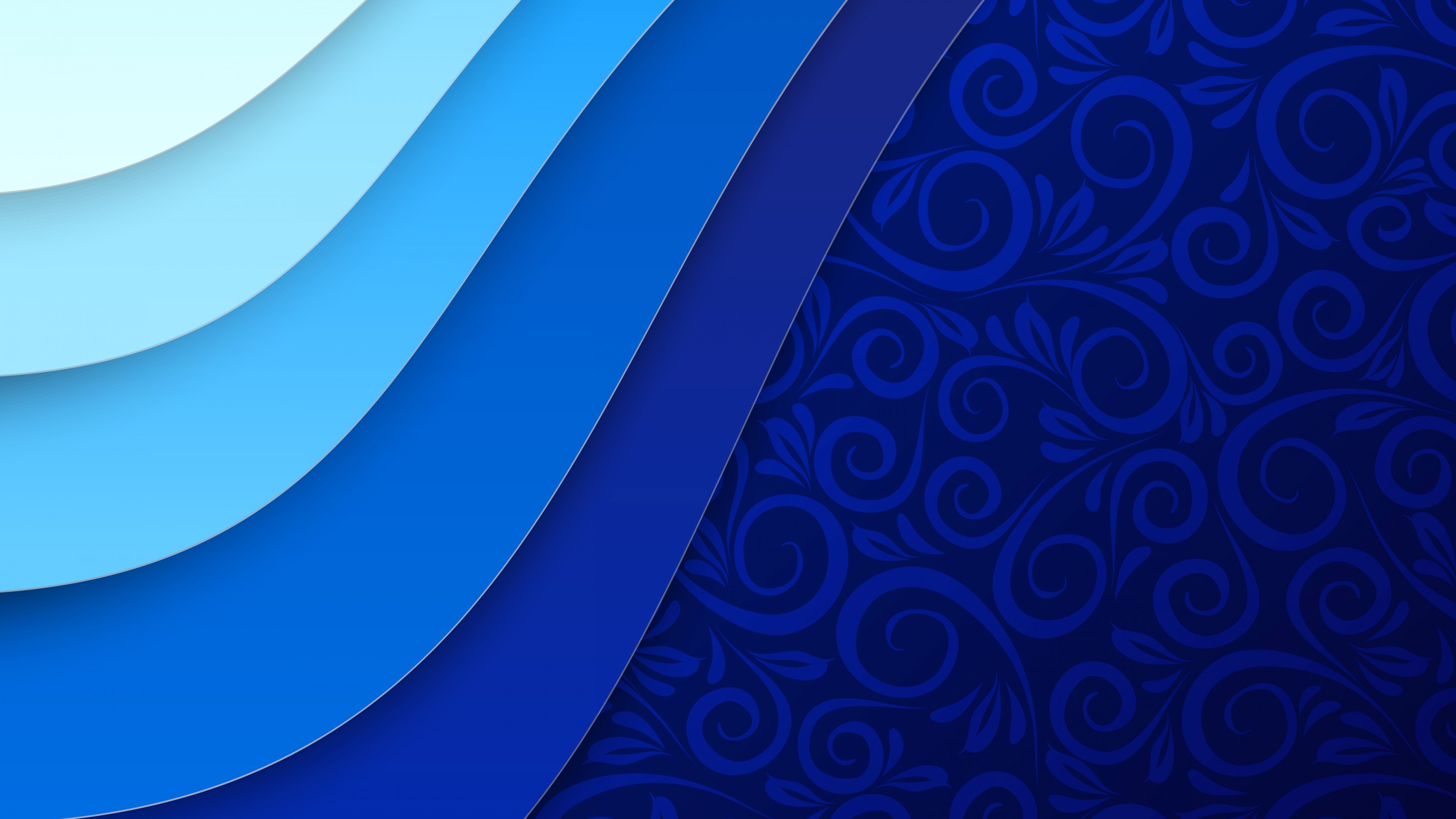 4K Blue Abstract Waves and Swirls HD Wallpaper