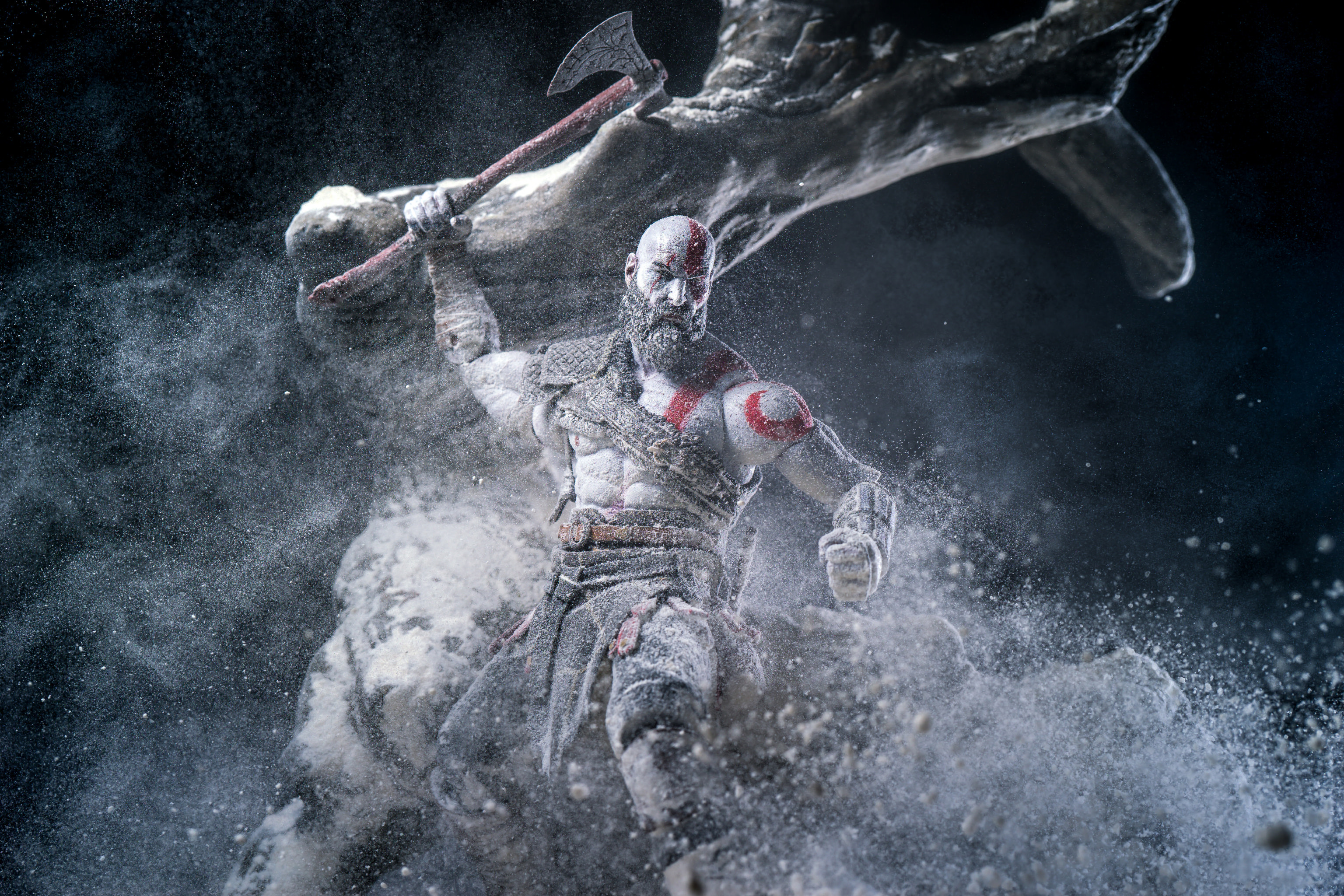 Kratos from God of War in action HD Wallpaper
