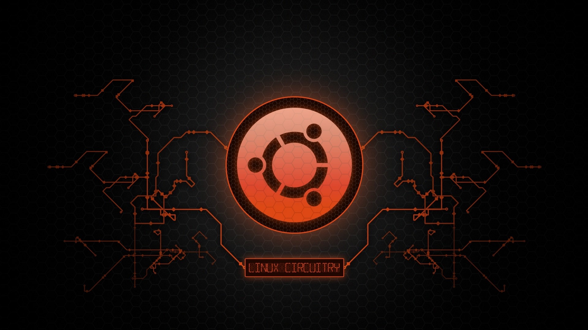 Ubuntu Linux Circuitry Logo HD Wallpaper
