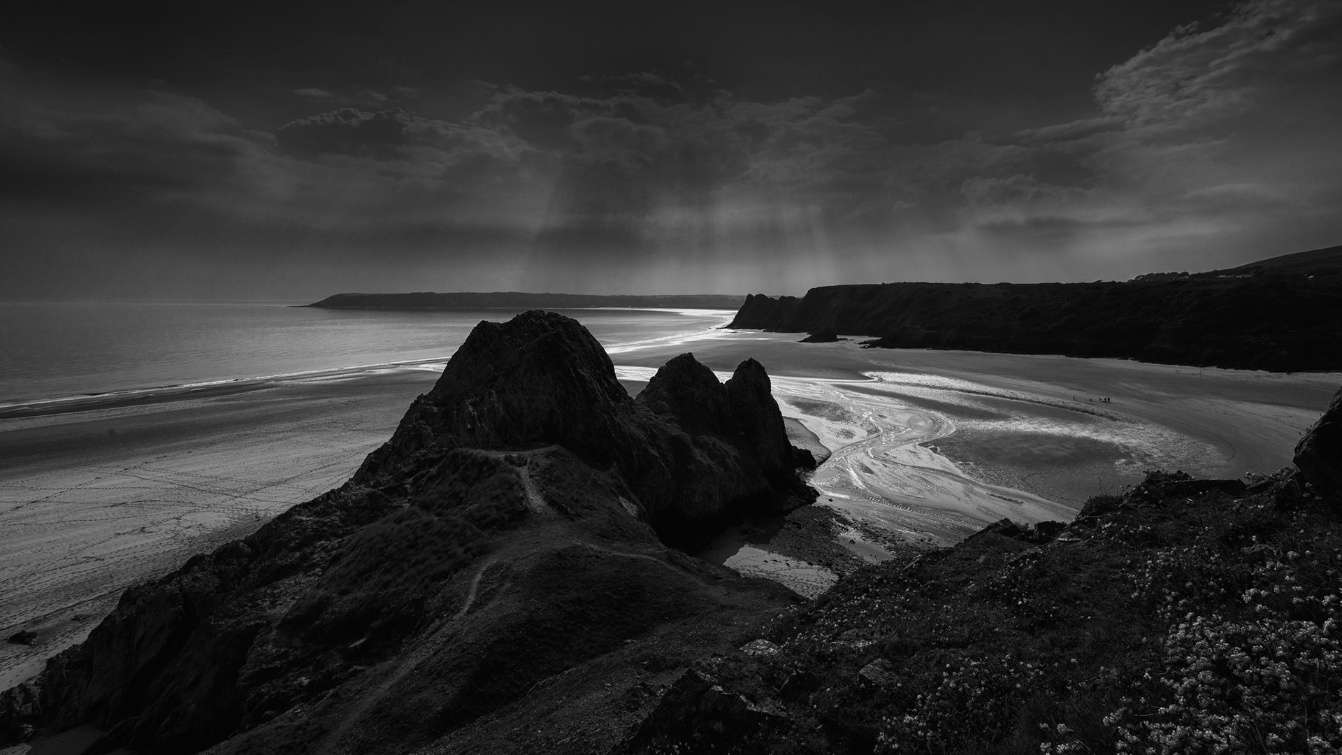 Three Cliffs Bay, Gower Peninsula, Wales HD Wallpaper