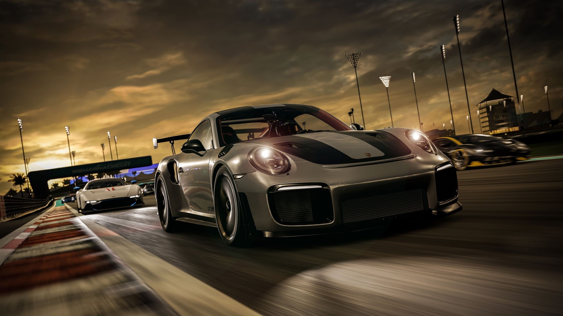 Porsche GT2 RS on a race track in Forza Motorsport 7 HD Wallpaper
