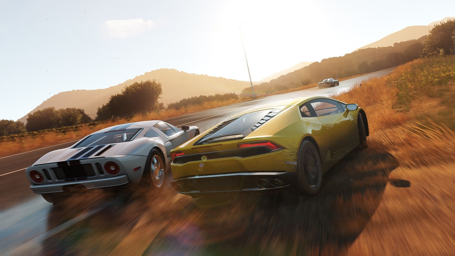 Forza Horizon 2: Ford GT and Lamborghini Huracan racing HD Wallpaper
